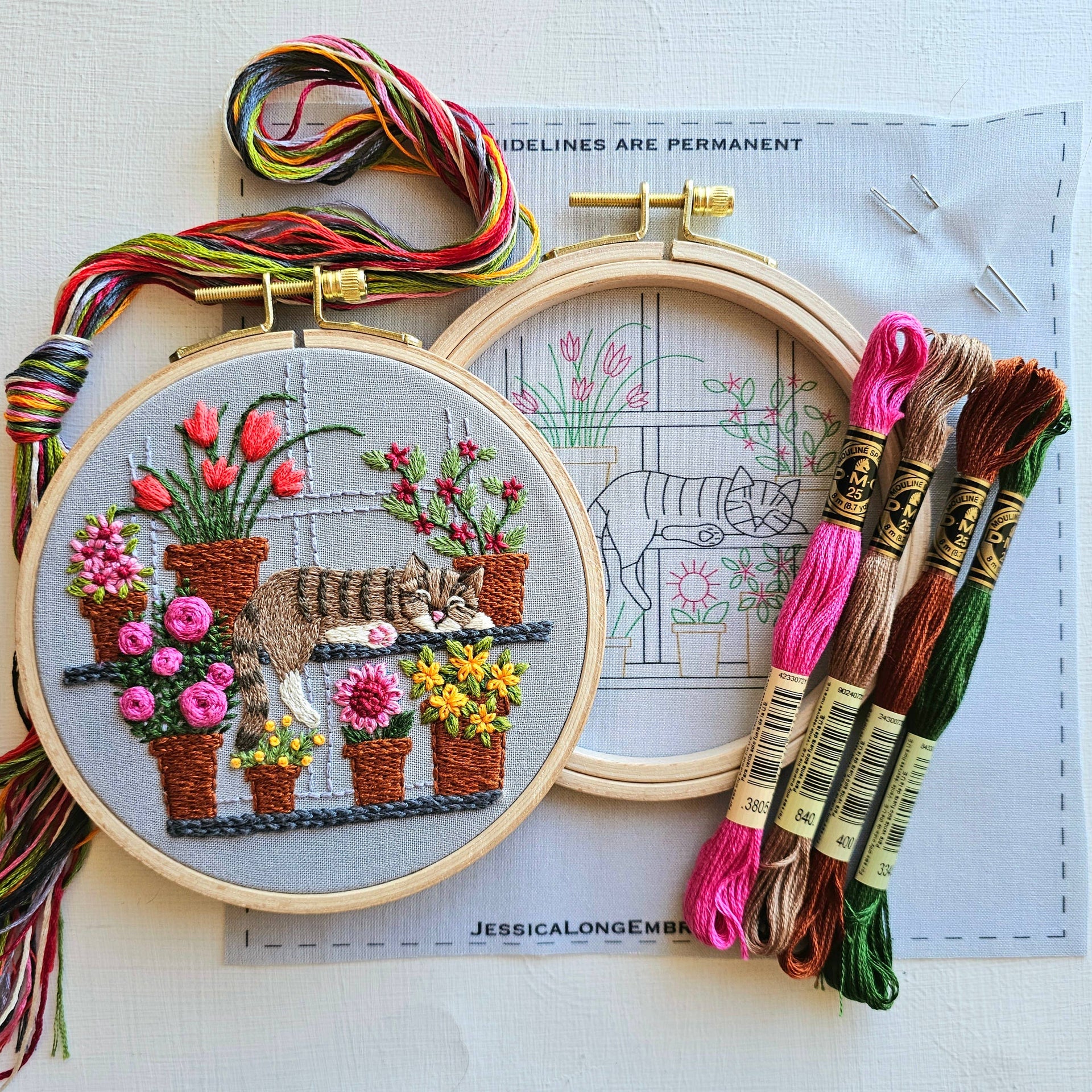Kit de broderie Sieste avec des fleurs