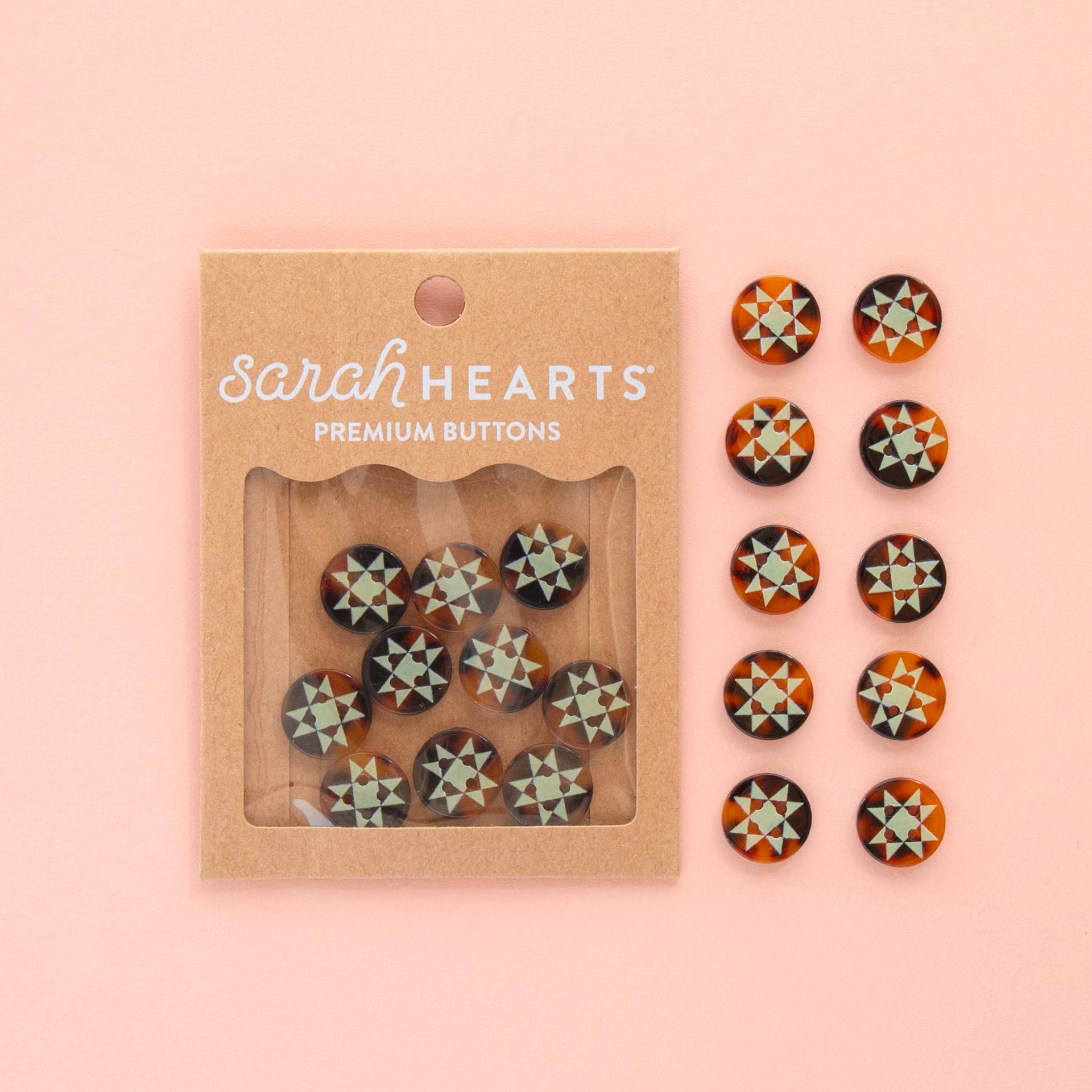Boutons Étoile de Quilt 15 mm
