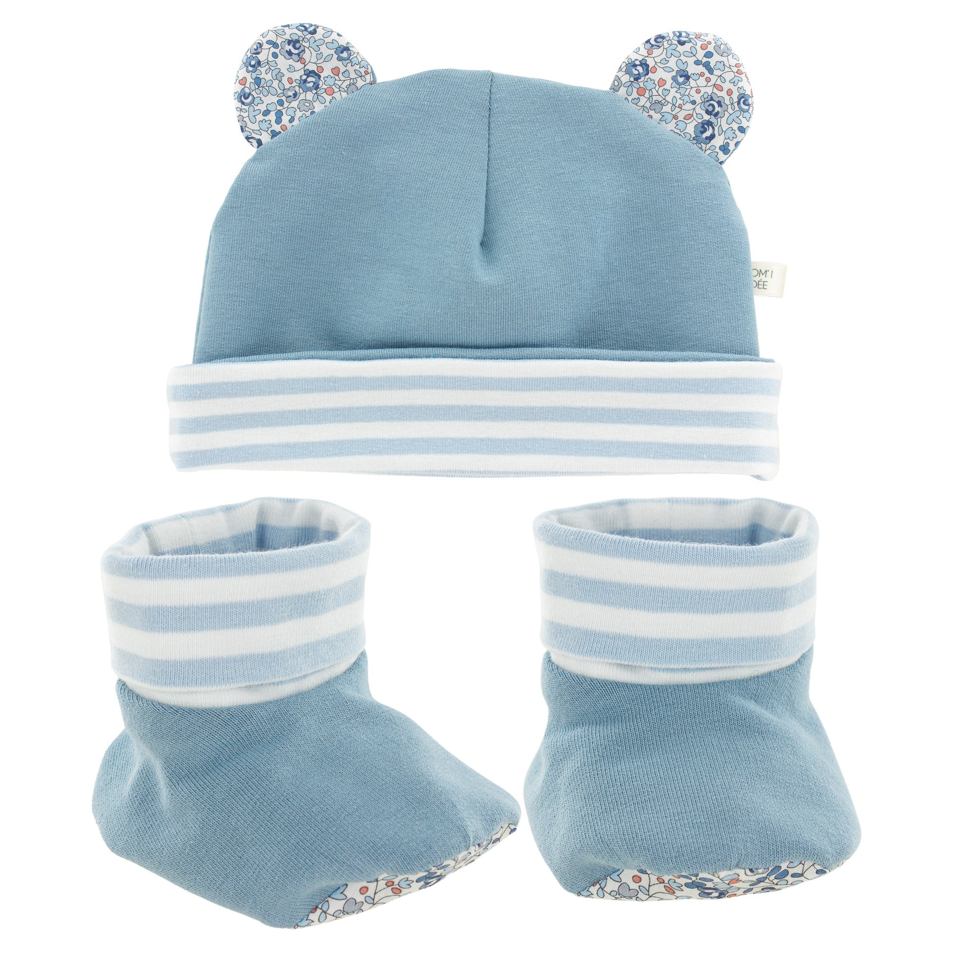 Kit naissance bonnet et chaussons