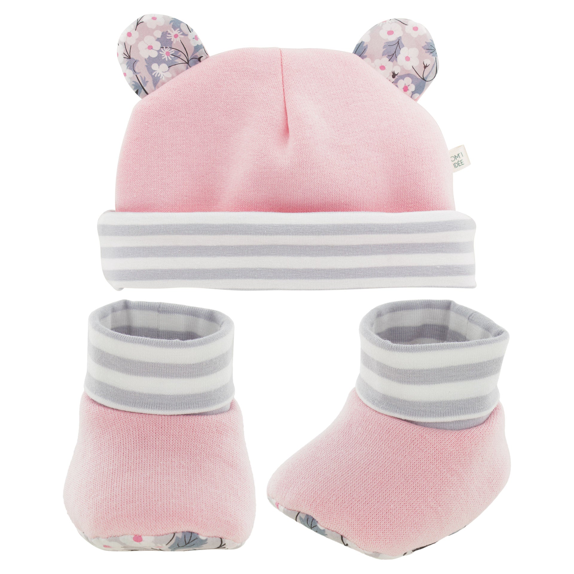 Kit naissance bonnet et chaussons
