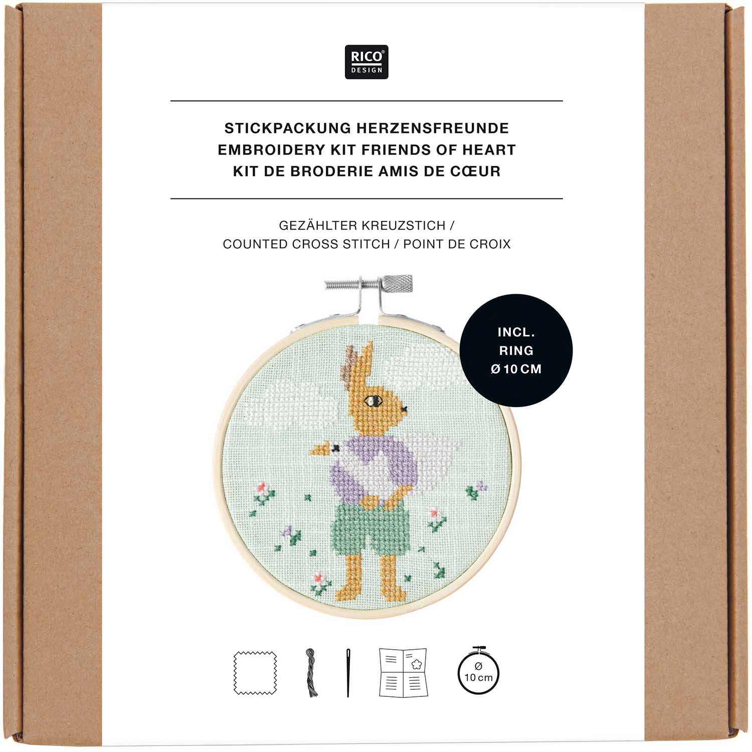 Kit Point de croix - Lapin Amis de coeur