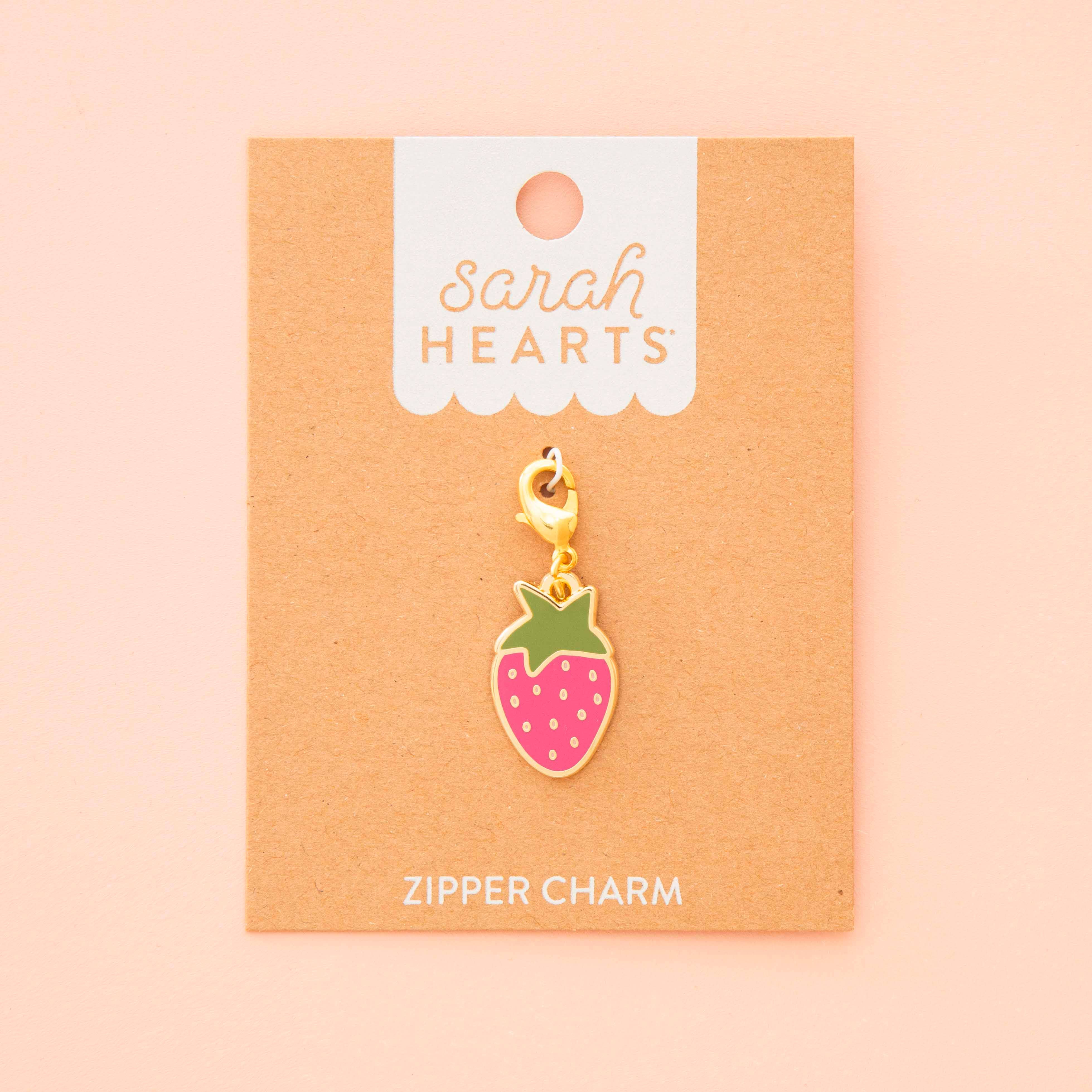 Anneau marqueur ou pendentif amovible en émail fraise