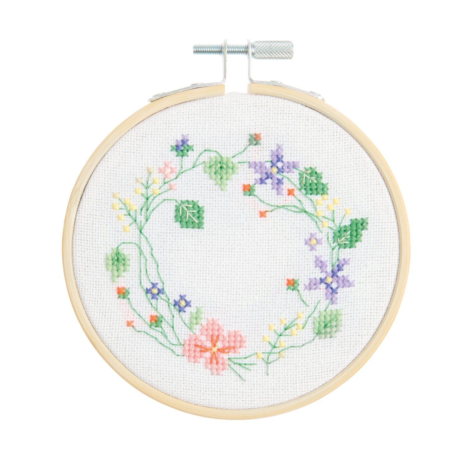 Kit point de croix - Couronne de Fleur 10 cm