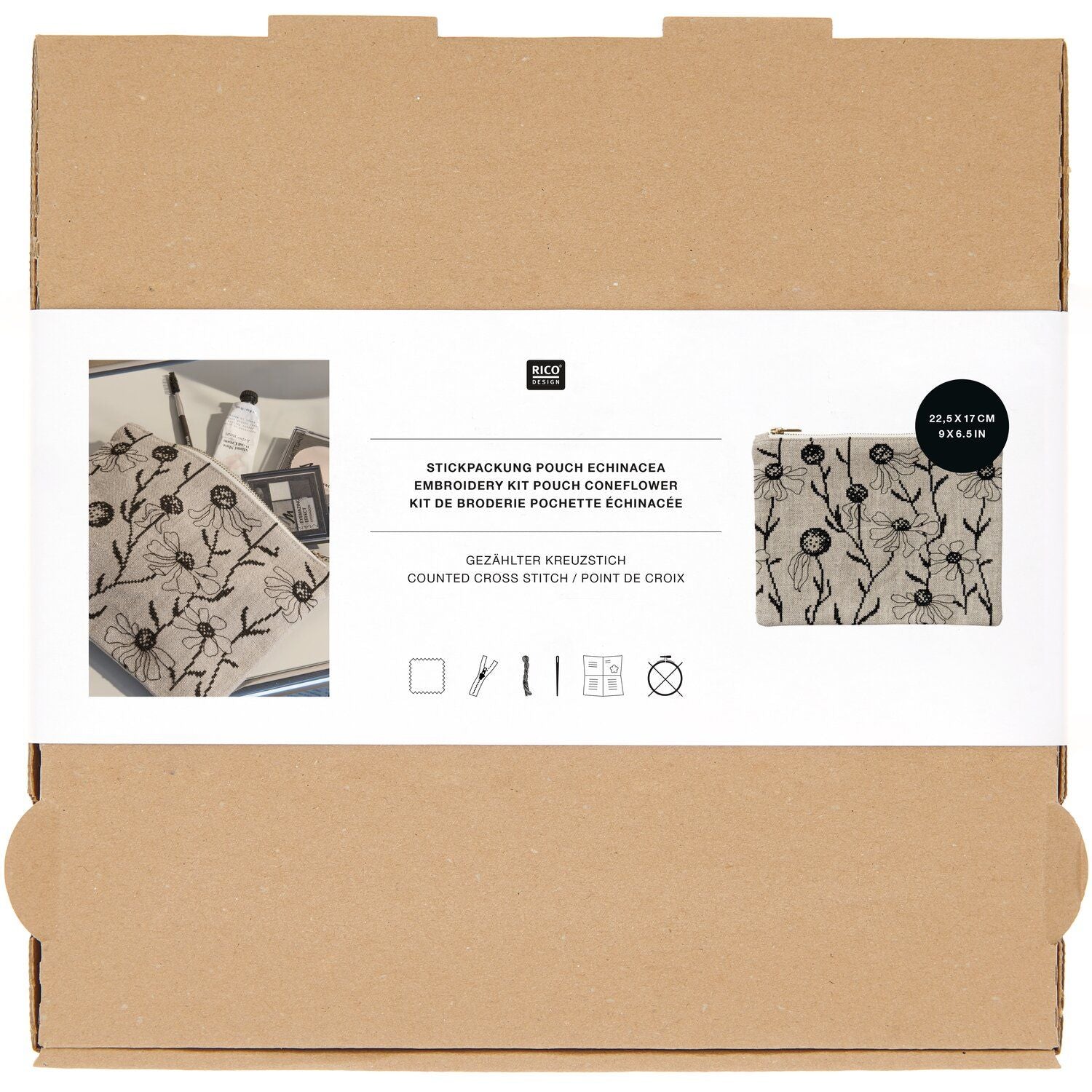 Kit point de croix - Pochette à coudre et broder