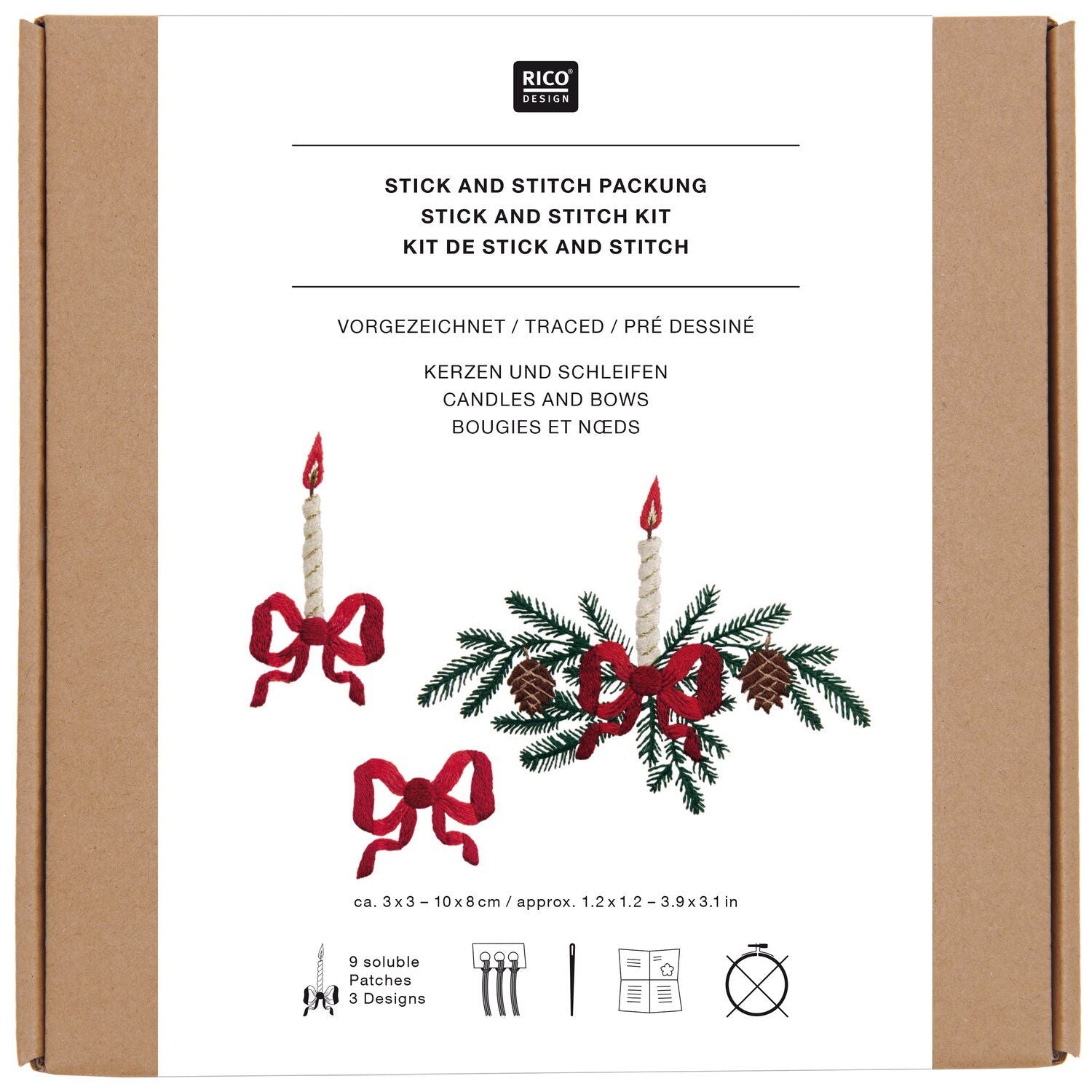 Stick and Stitch Bougies & Noeuds - broderie en patchs
