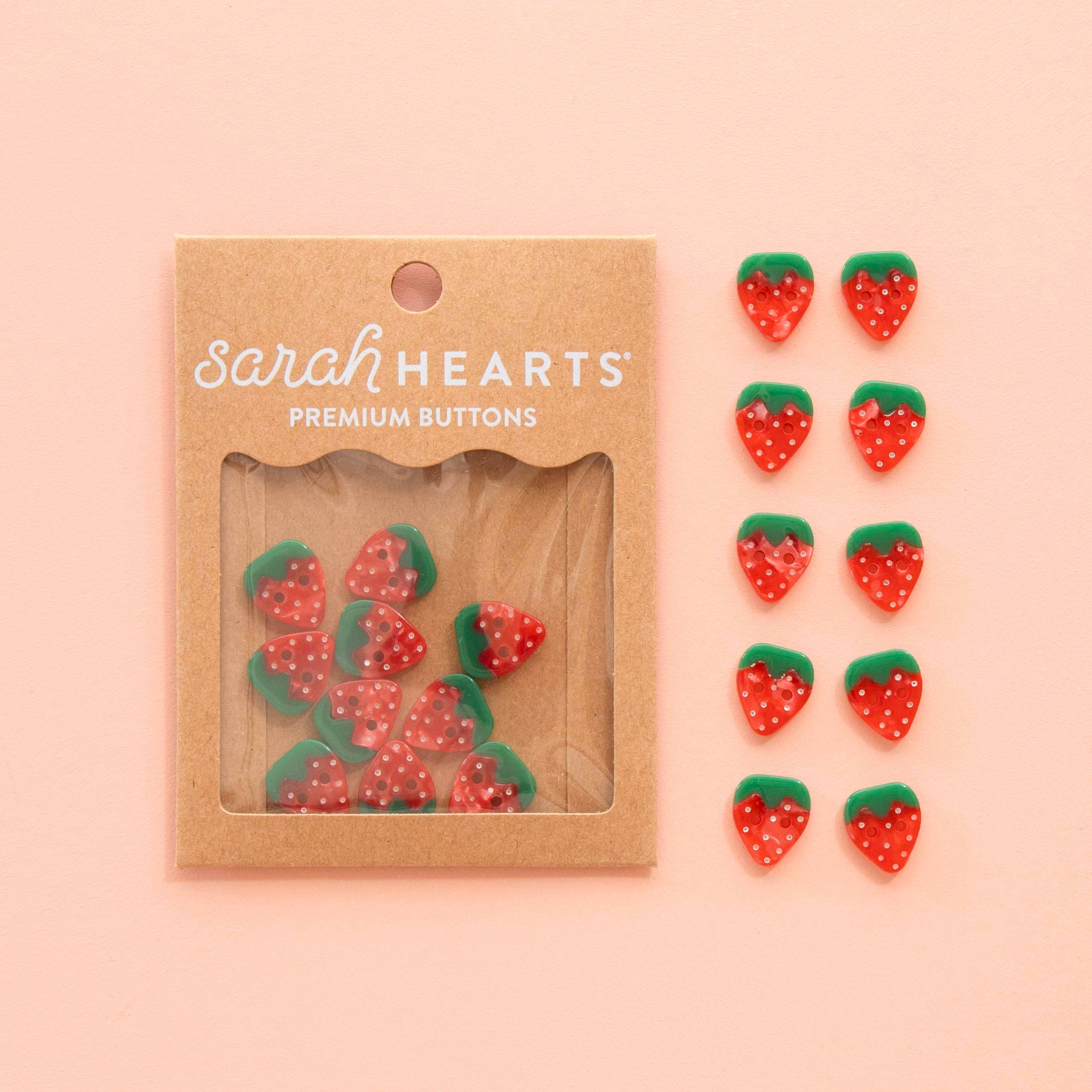 Boutons Fraise Petits 15 mm