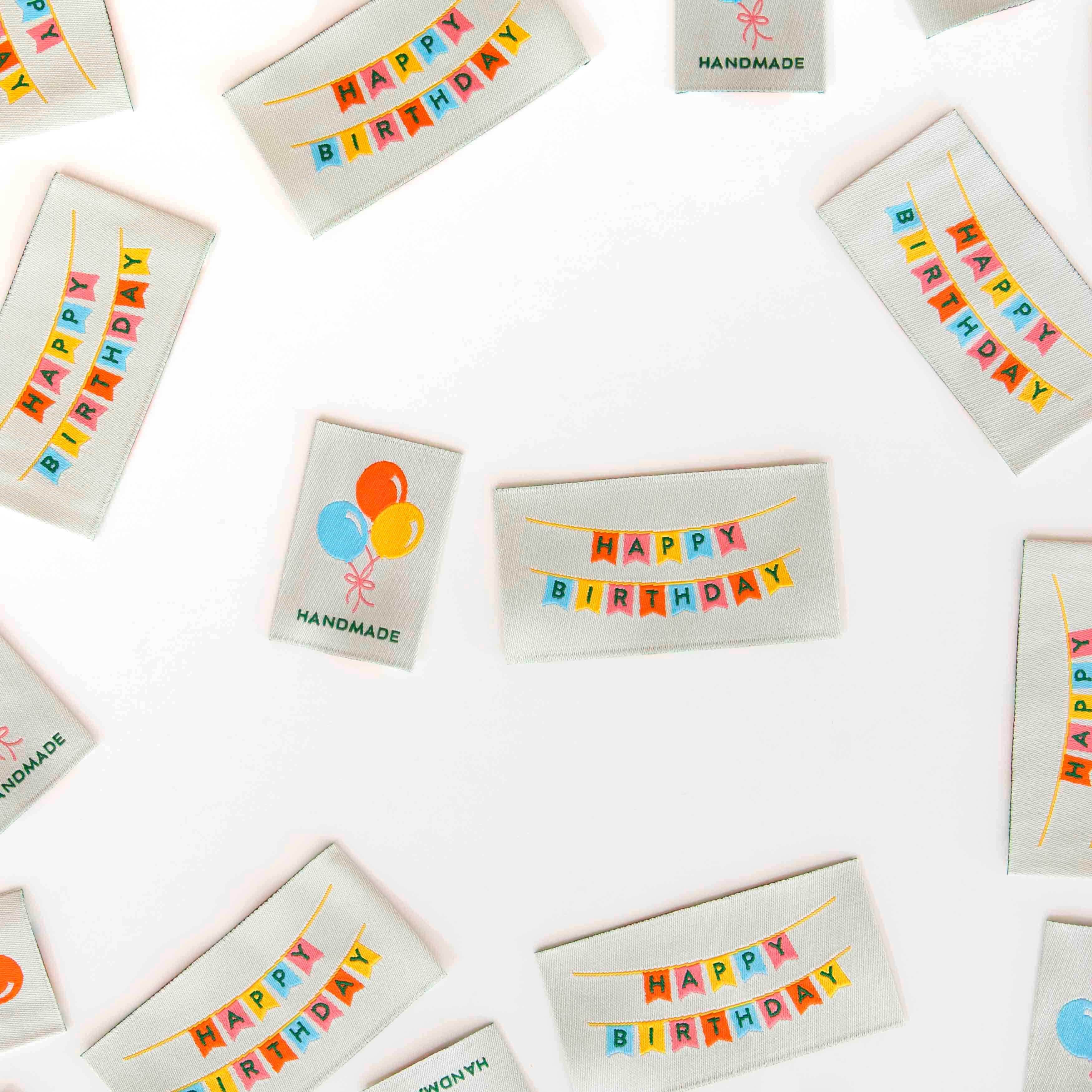 Etiquettes tissées « Birthday »