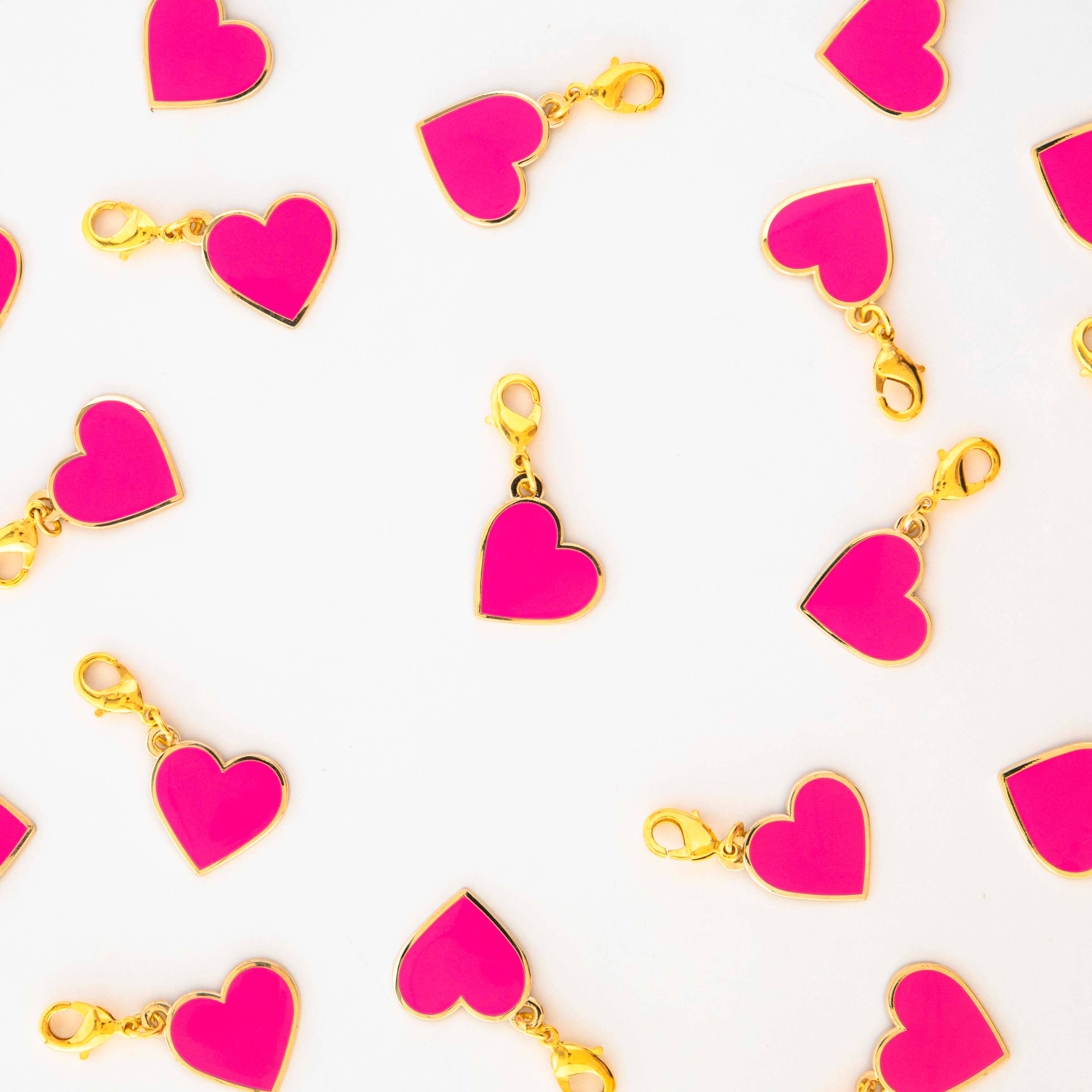 Anneau marqueur ou pendentif amovible pour fermeture éclair en forme de cœur rose