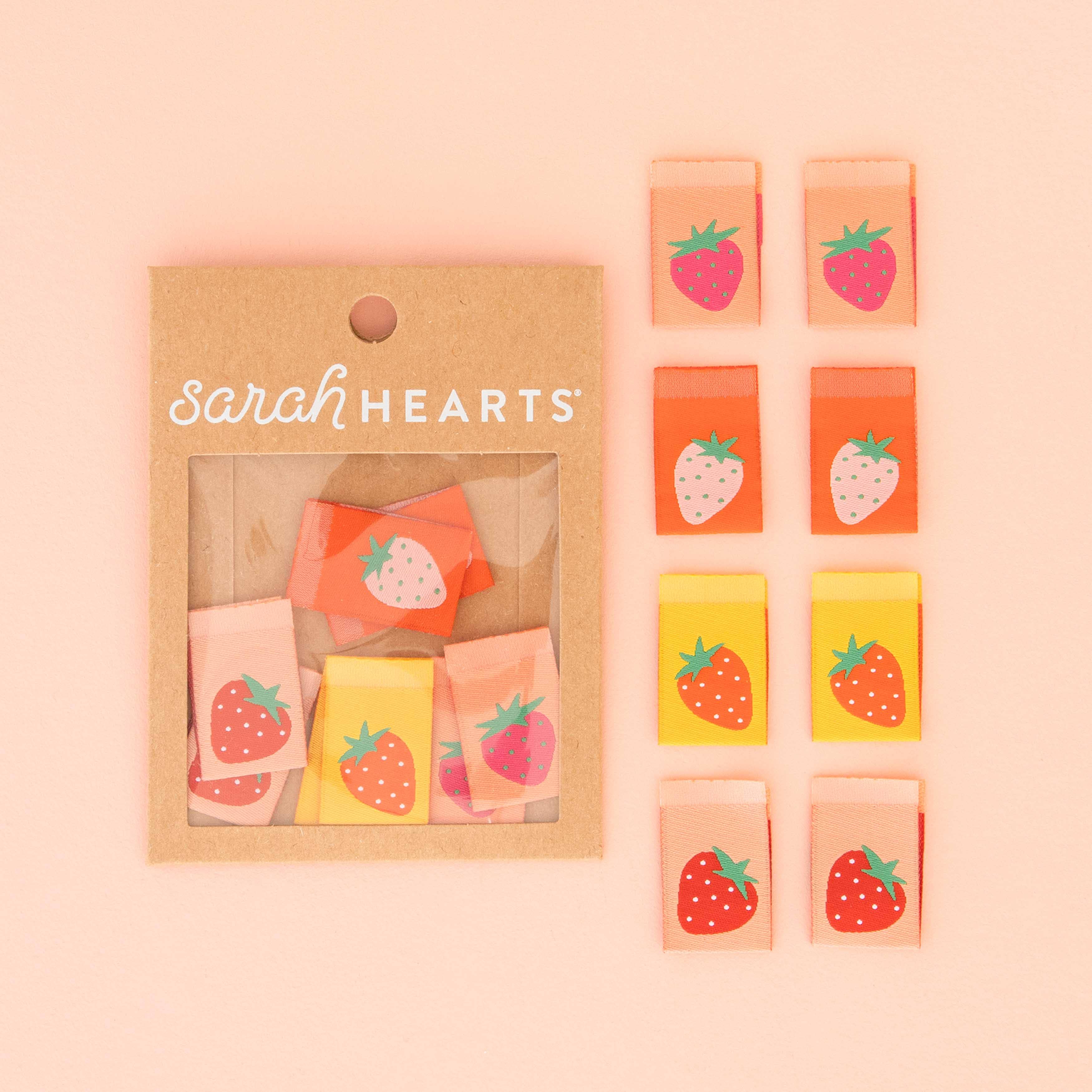 Étiquettes à coudre tissées Fraise