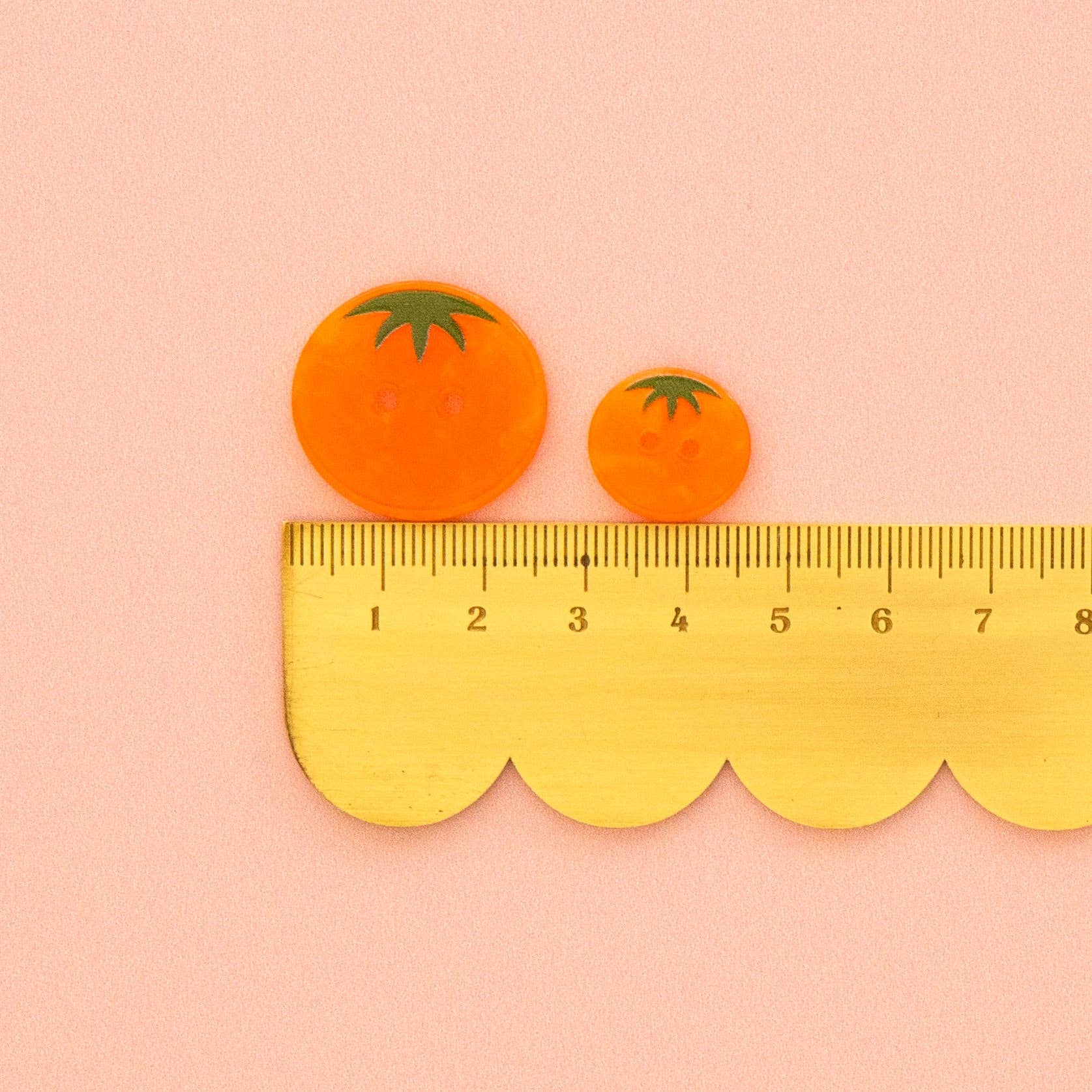 Petits Boutons Tomate ancienne orange 15 mm