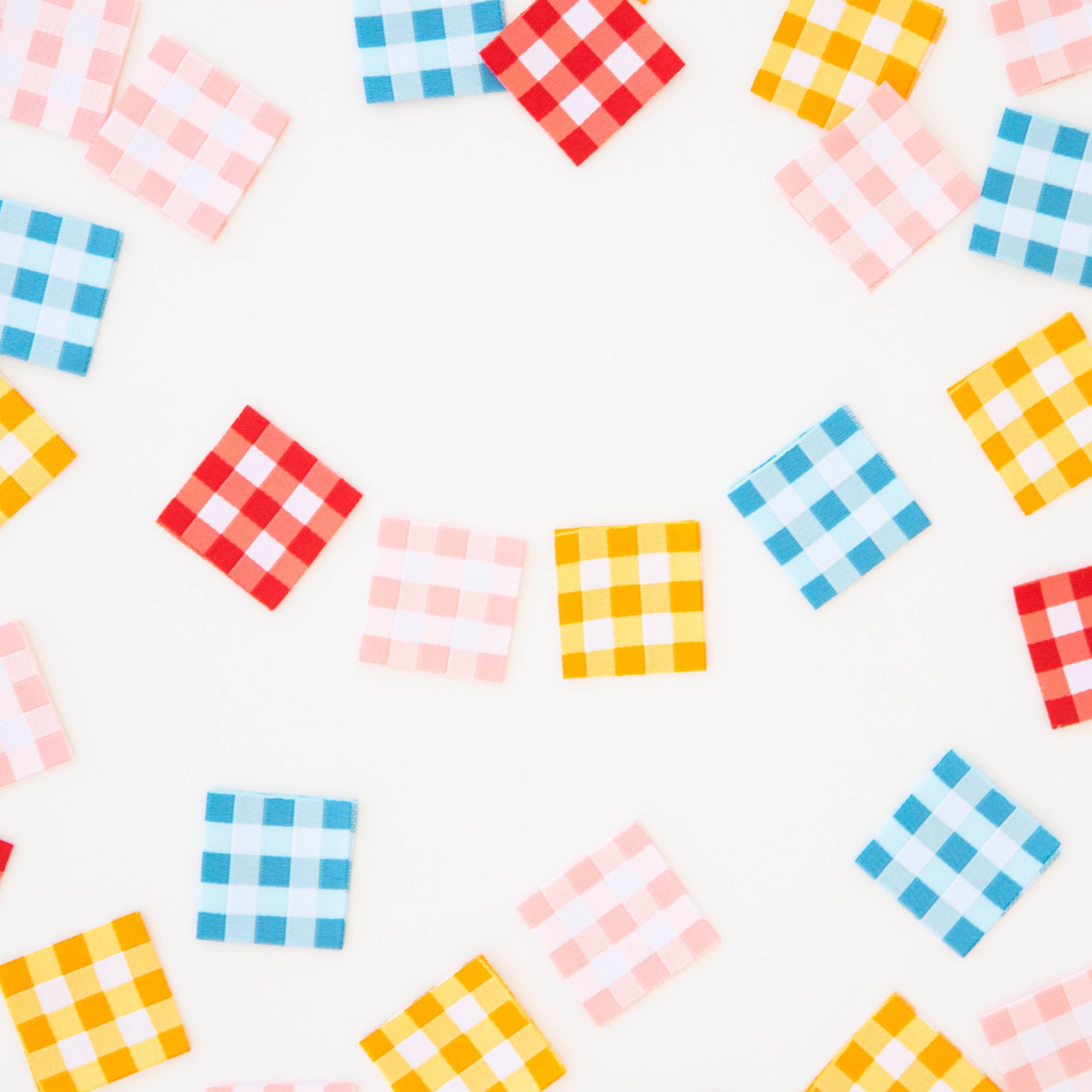 Gingham Multipack - Étiquettes tissées à coudre pour vêtements et couettes