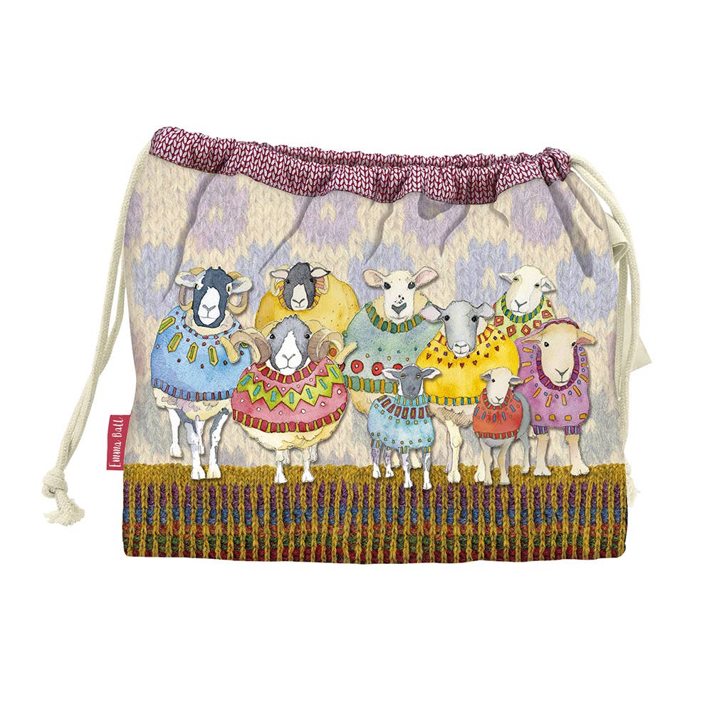 Sac à cordon avec moutons en pulls