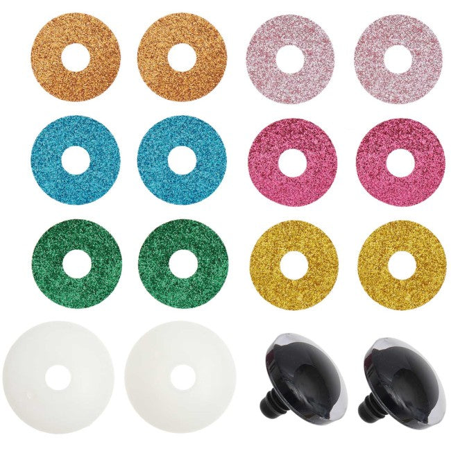 Yeux de sécurité pailletés 12 mm