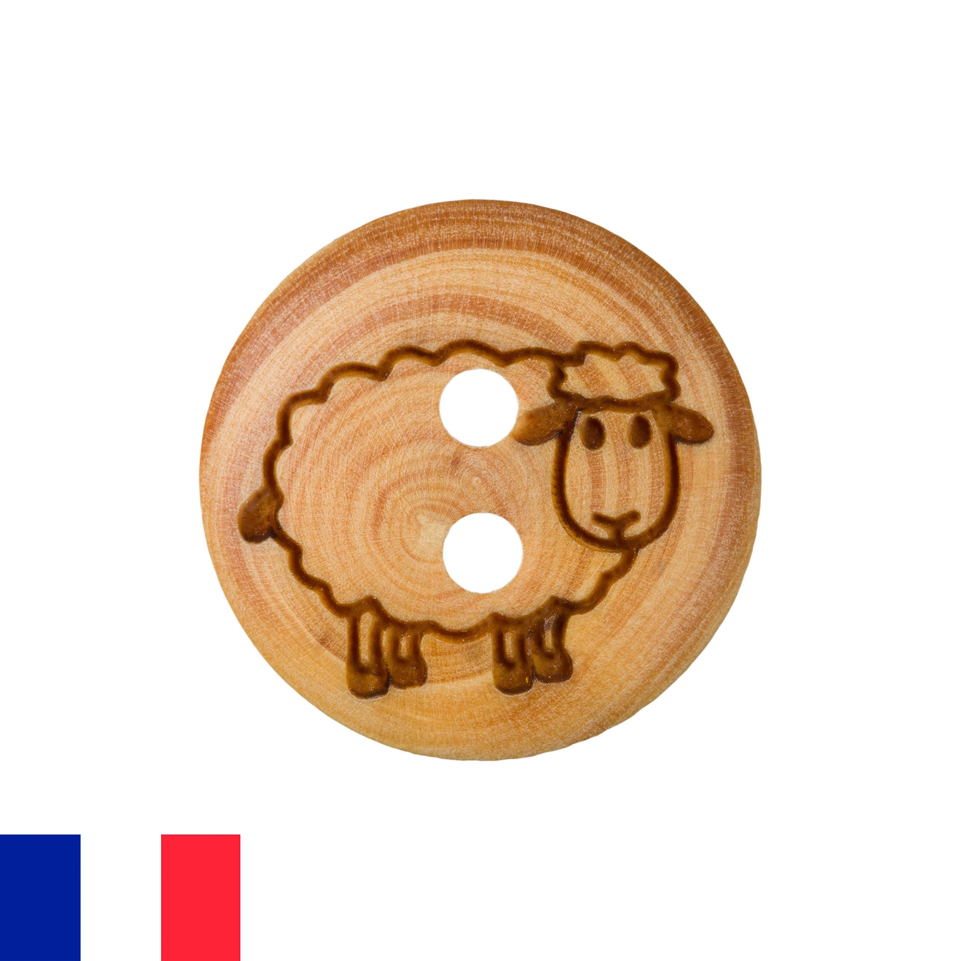 Boutons en bois moutons