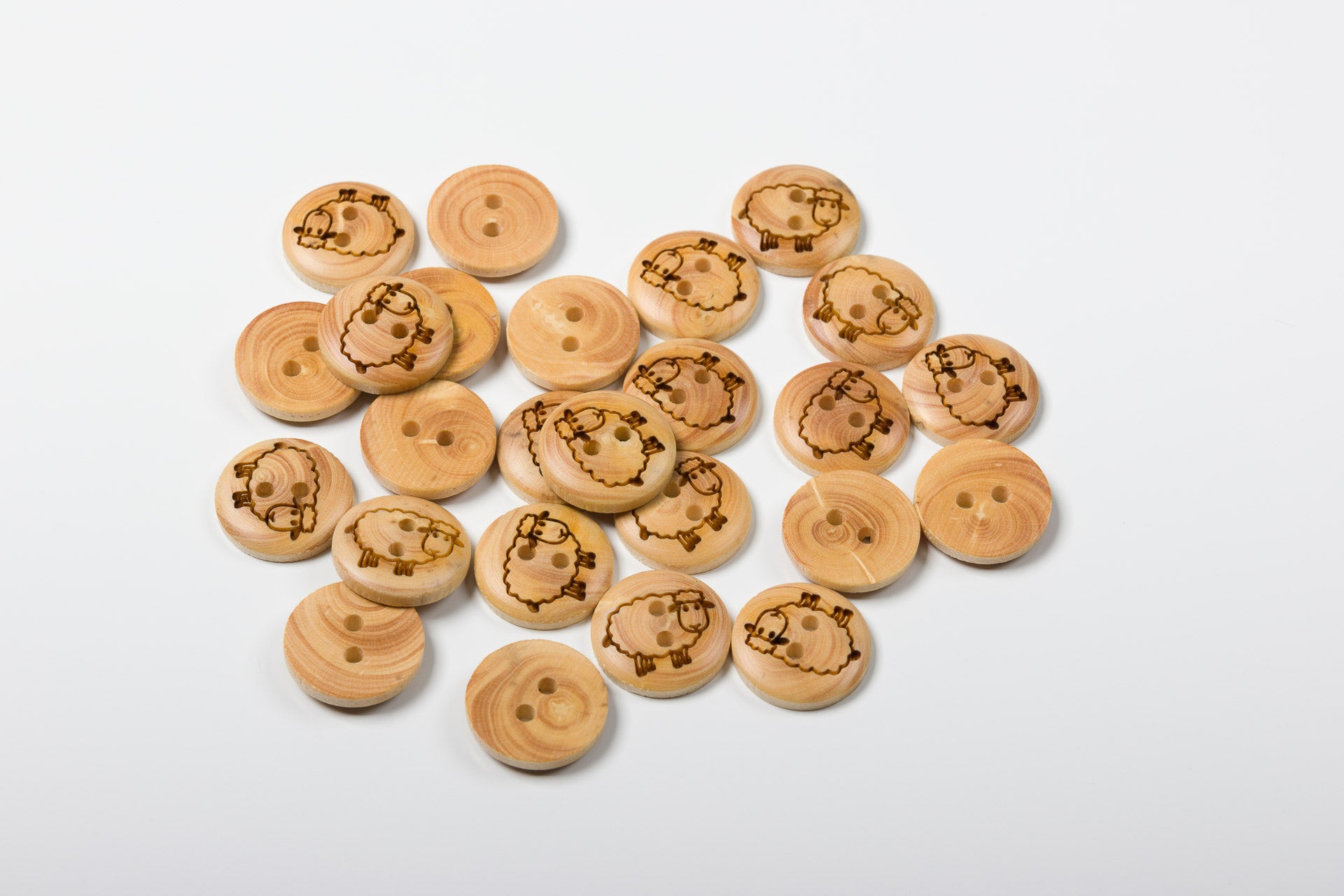 Boutons en bois moutons
