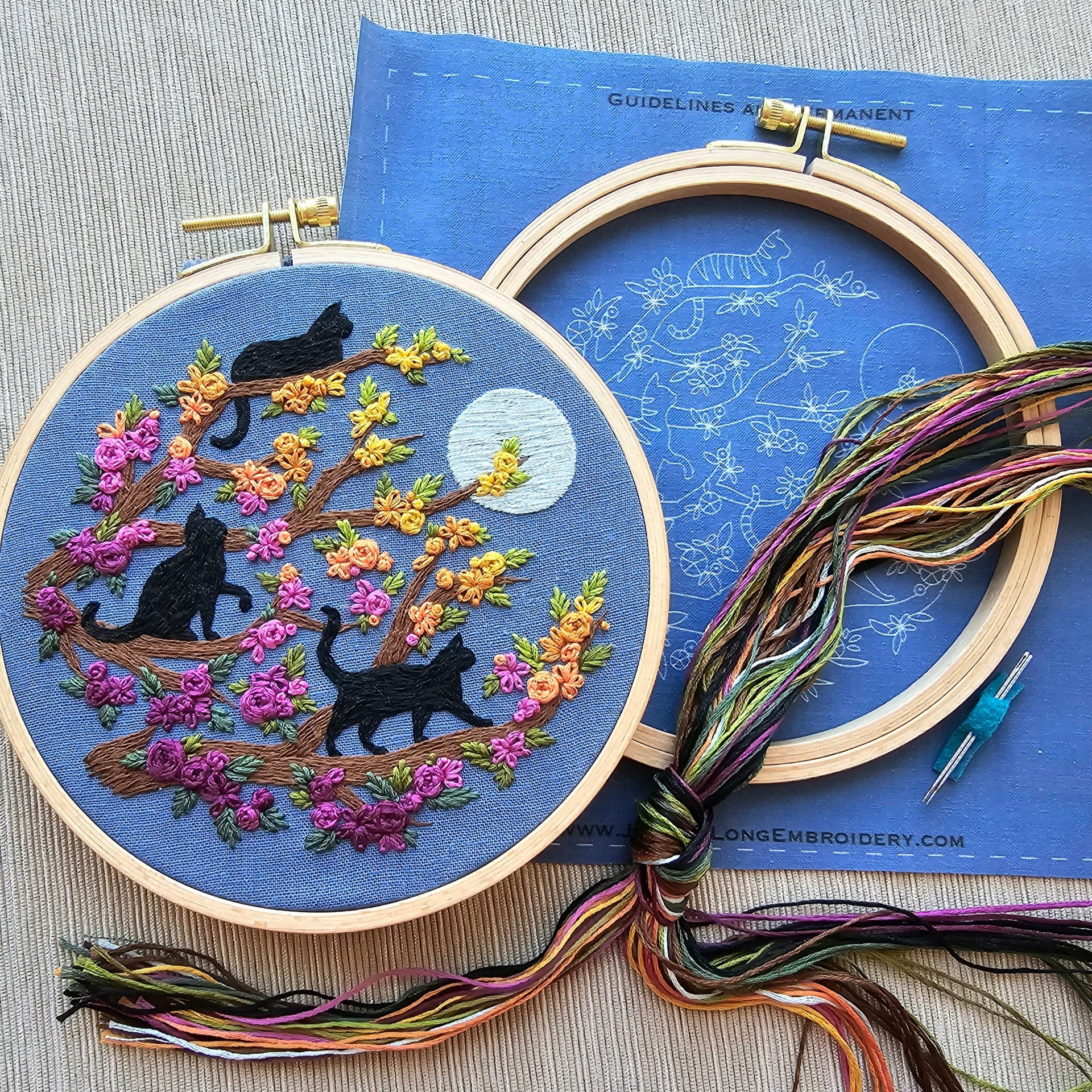 Kit broderie crewel couture coucher de soleil 2420 le dos du chat Kit broderie crewel couture coucher de soleil 2420 le dos du chat