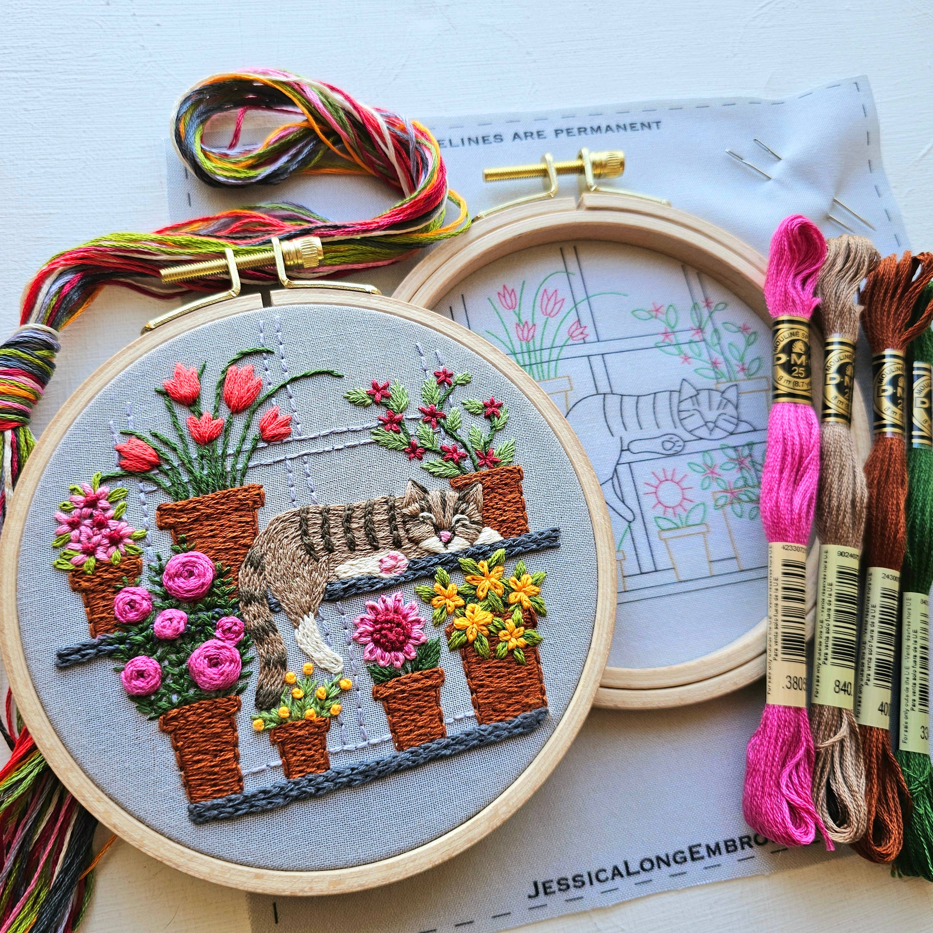 Kit de broderie Sieste avec des fleurs