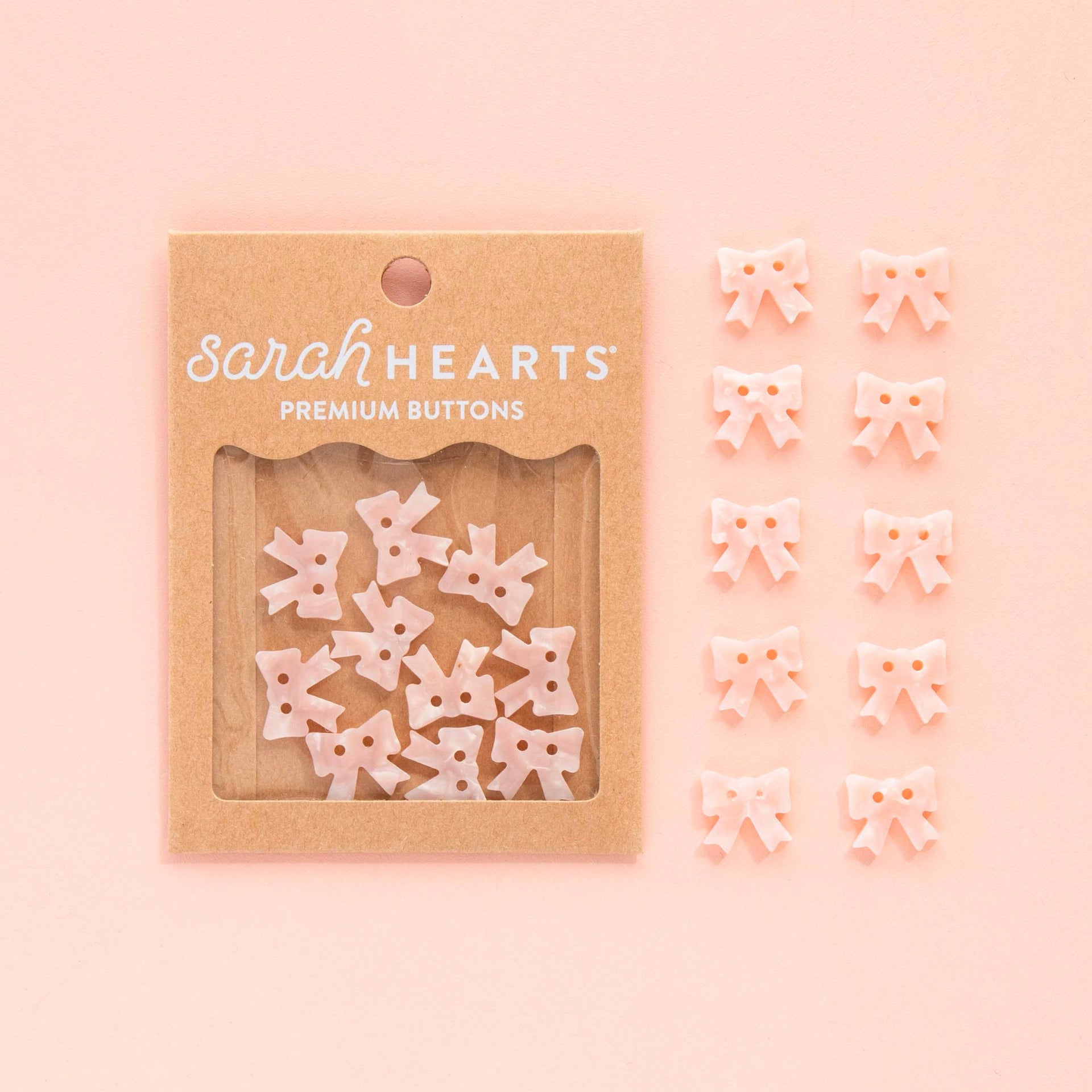 Boutons Petits Nœuds Roses 15 mm