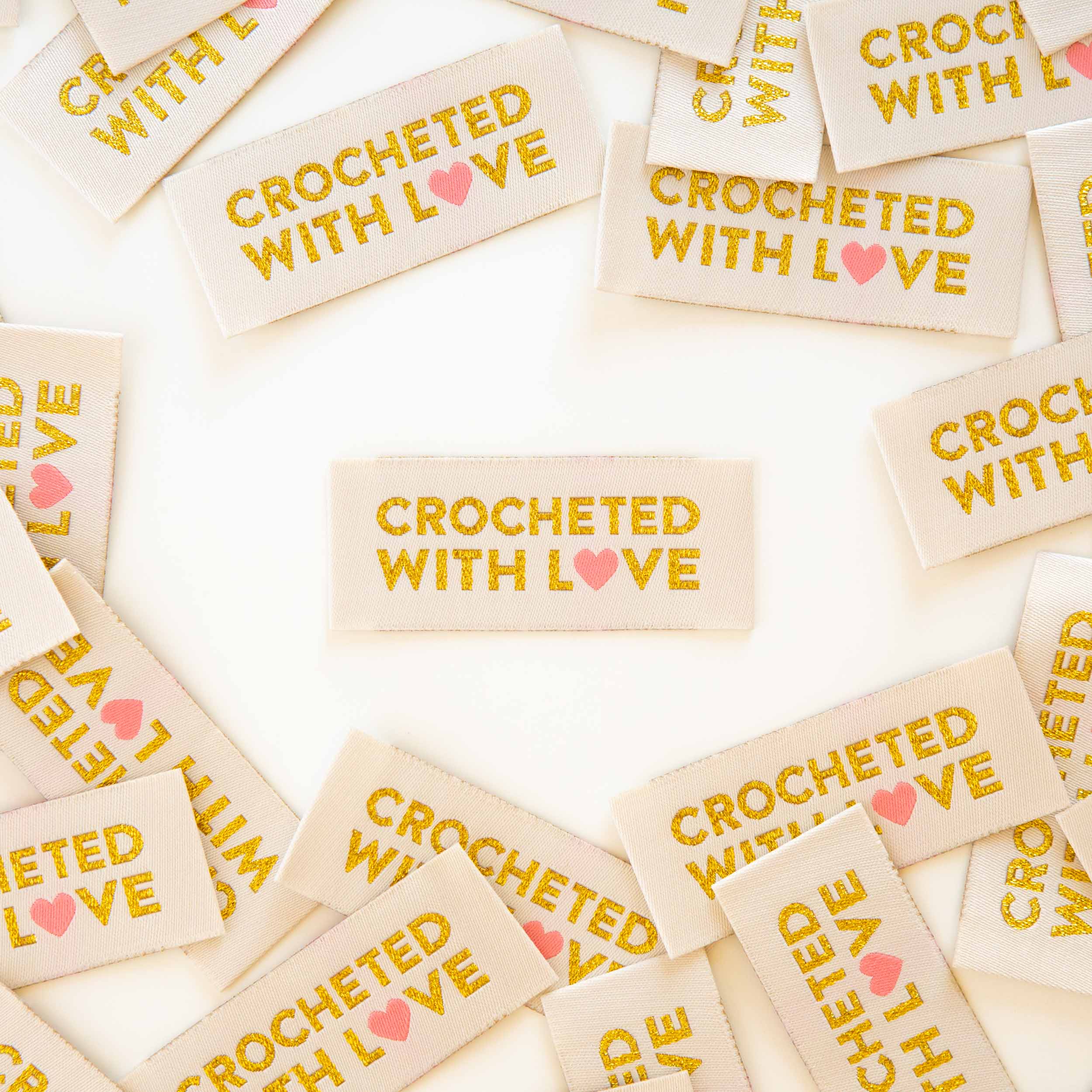 Étiquettesà coudre Crocheté avec amour