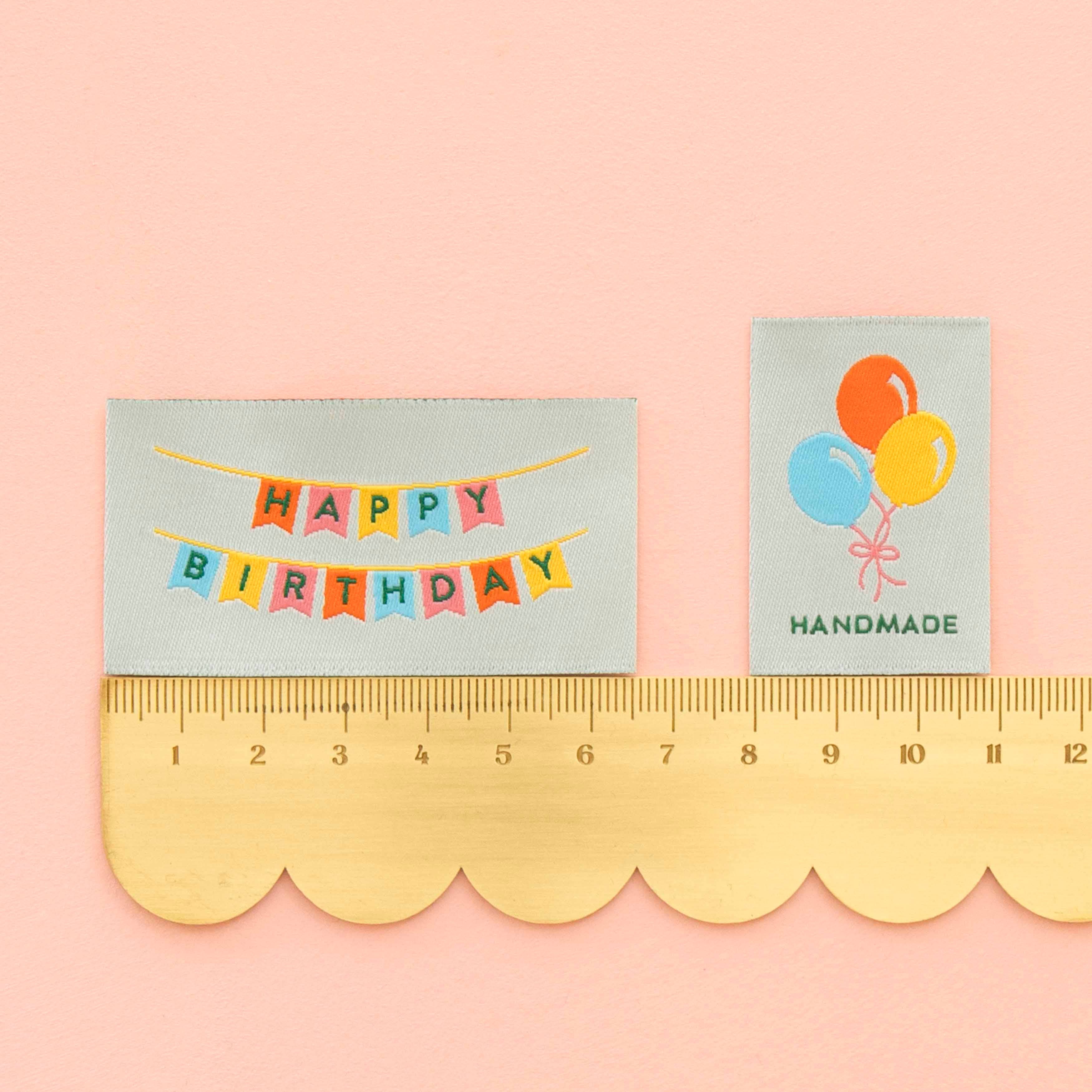 Etiquettes tissées « Birthday »