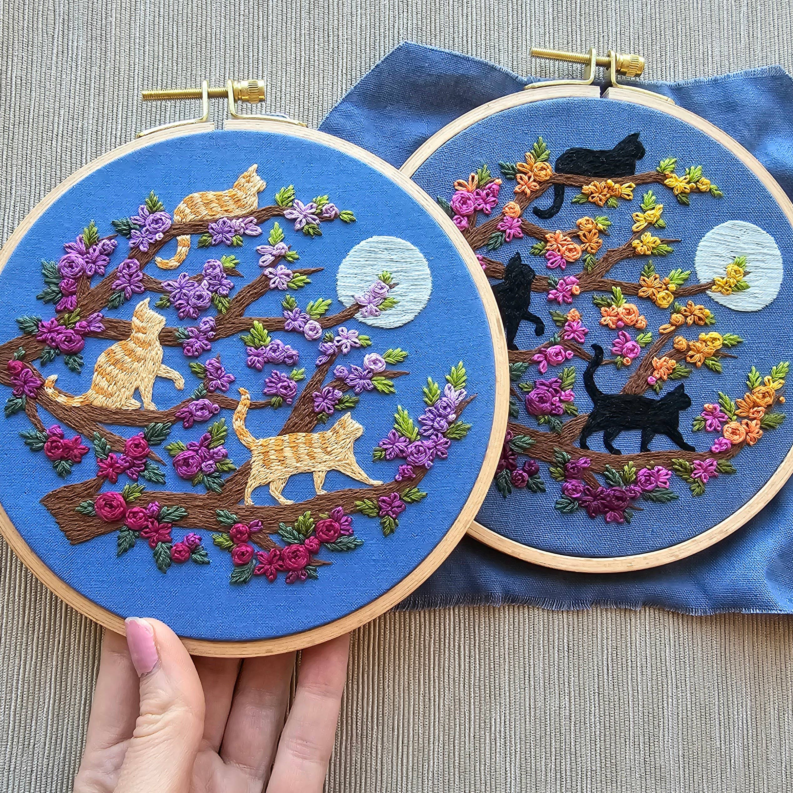 Kit de broderie Cats & Full Moon