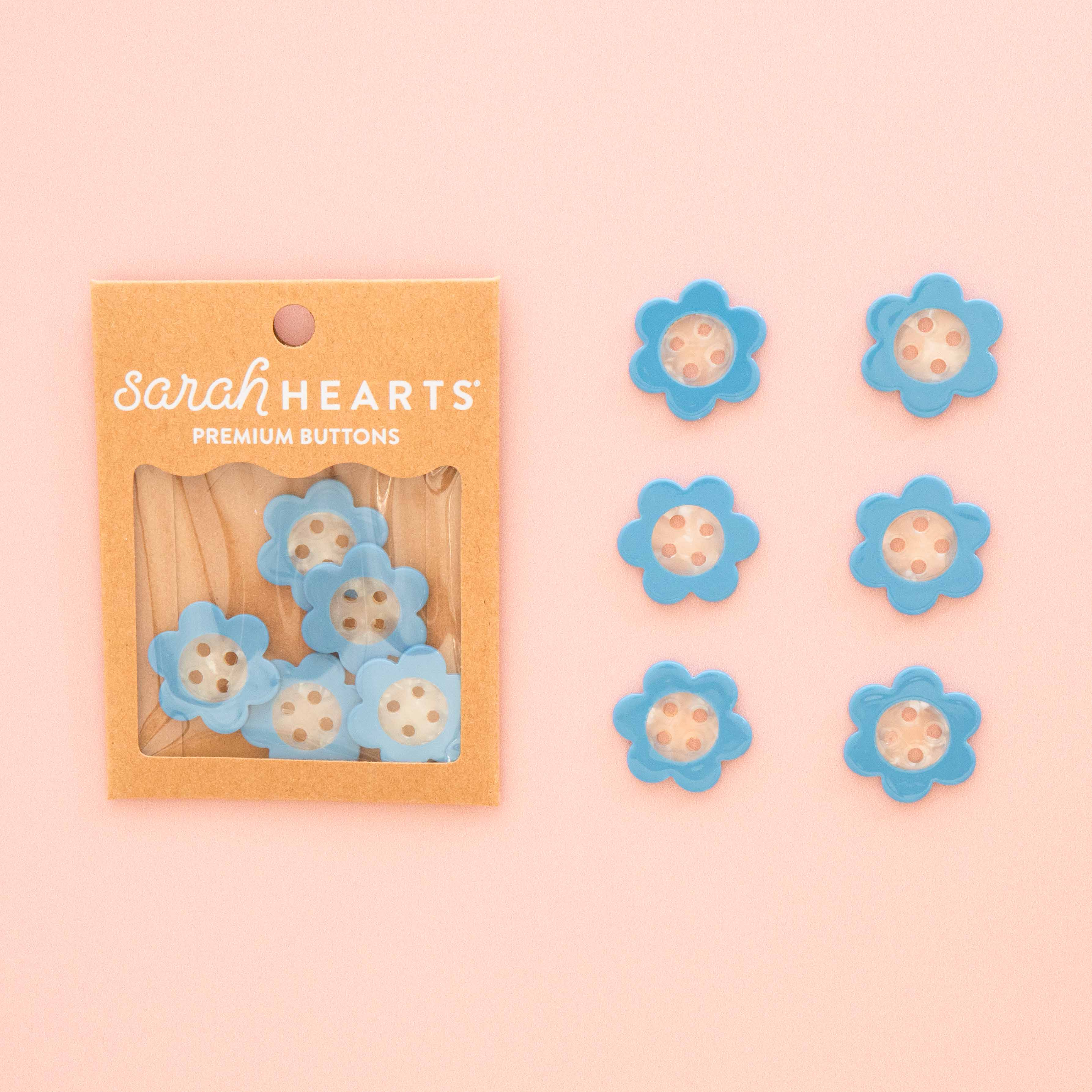 Grands boutons marguerite bleue de 25 mm