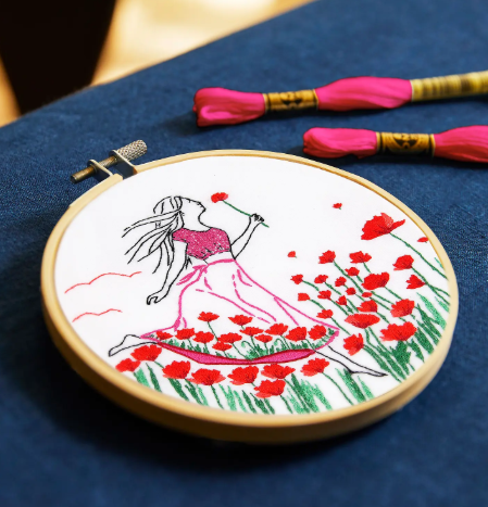 Coquelicots romantiques - Kit de broderie
