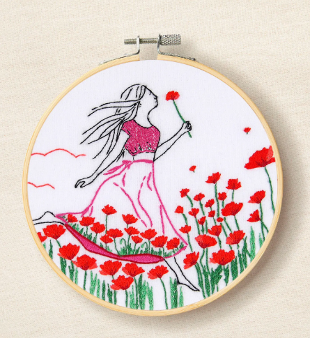Coquelicots romantiques - Kit de broderie