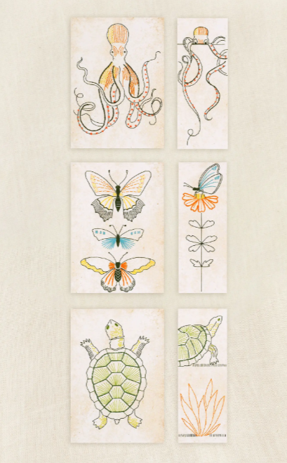 Cartes à broder Animaux - Kit broderie