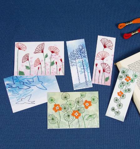 Cartes à broder Nature - Kit broderie