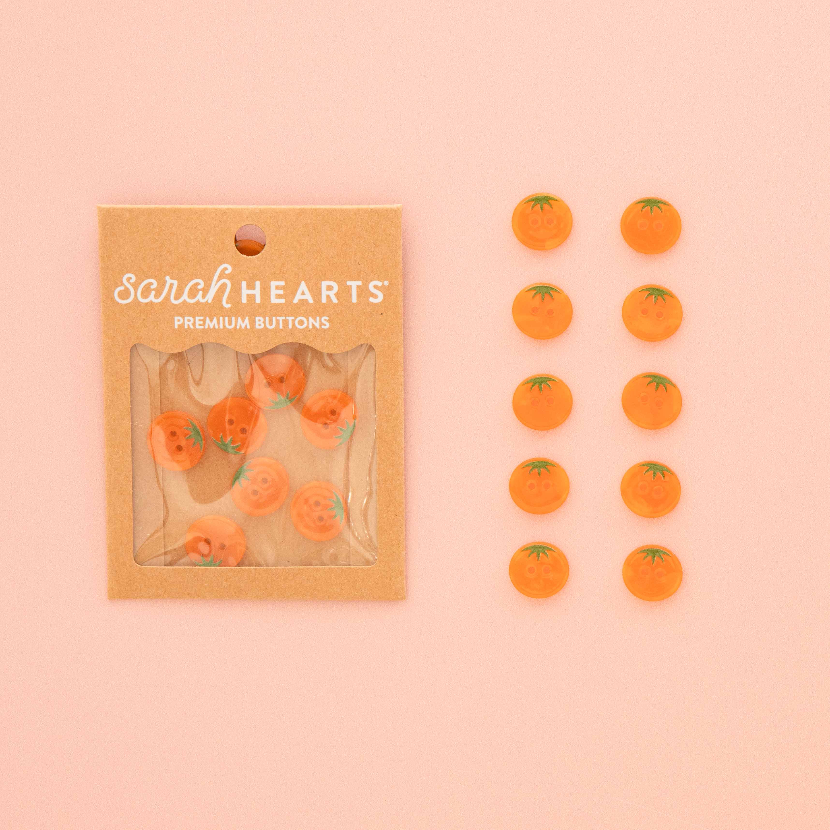 Petits Boutons Tomate ancienne orange 15 mm