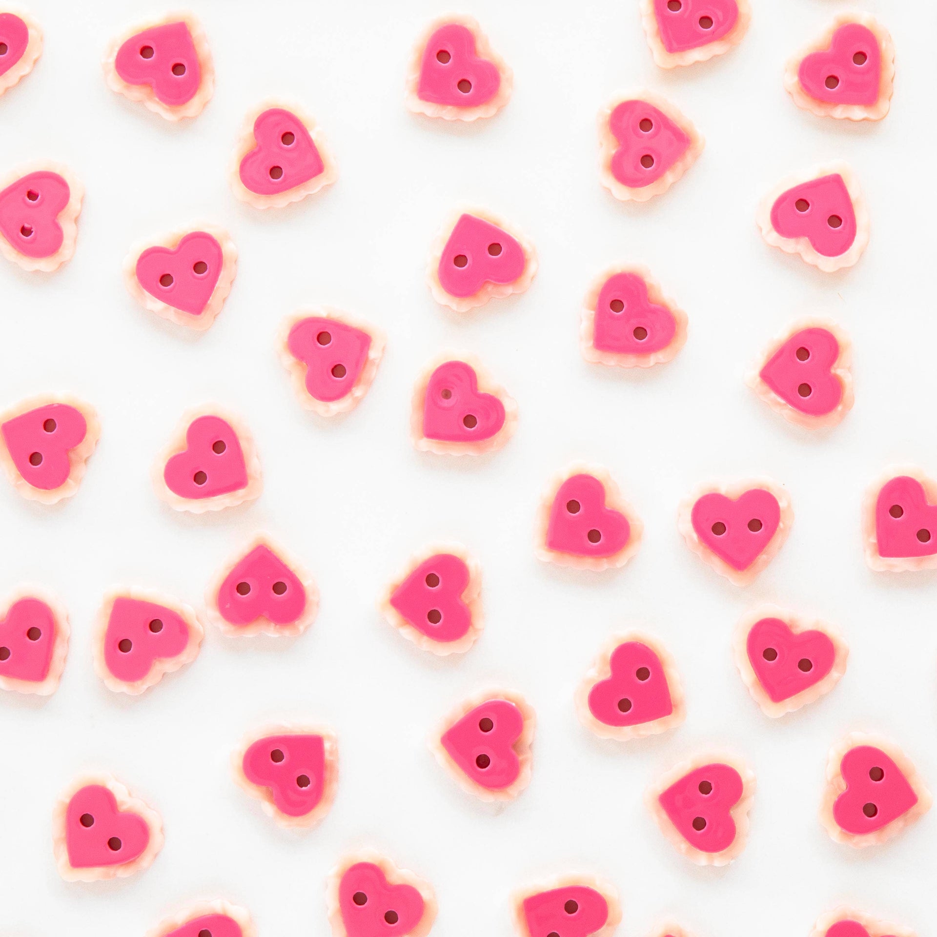 Boutons Petits Cœur Rose 15 mm