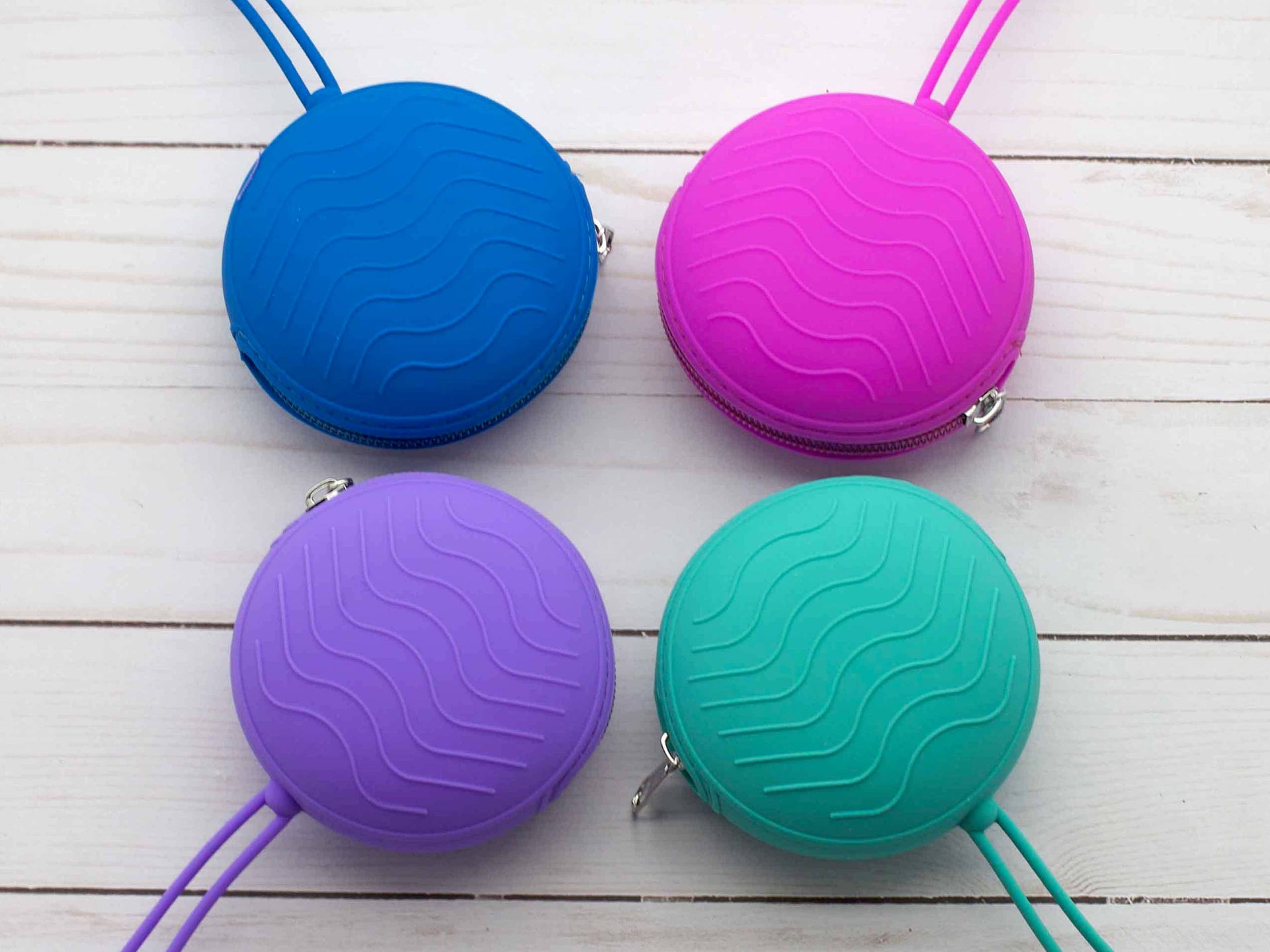 Pochettes rondes de rangement colorées