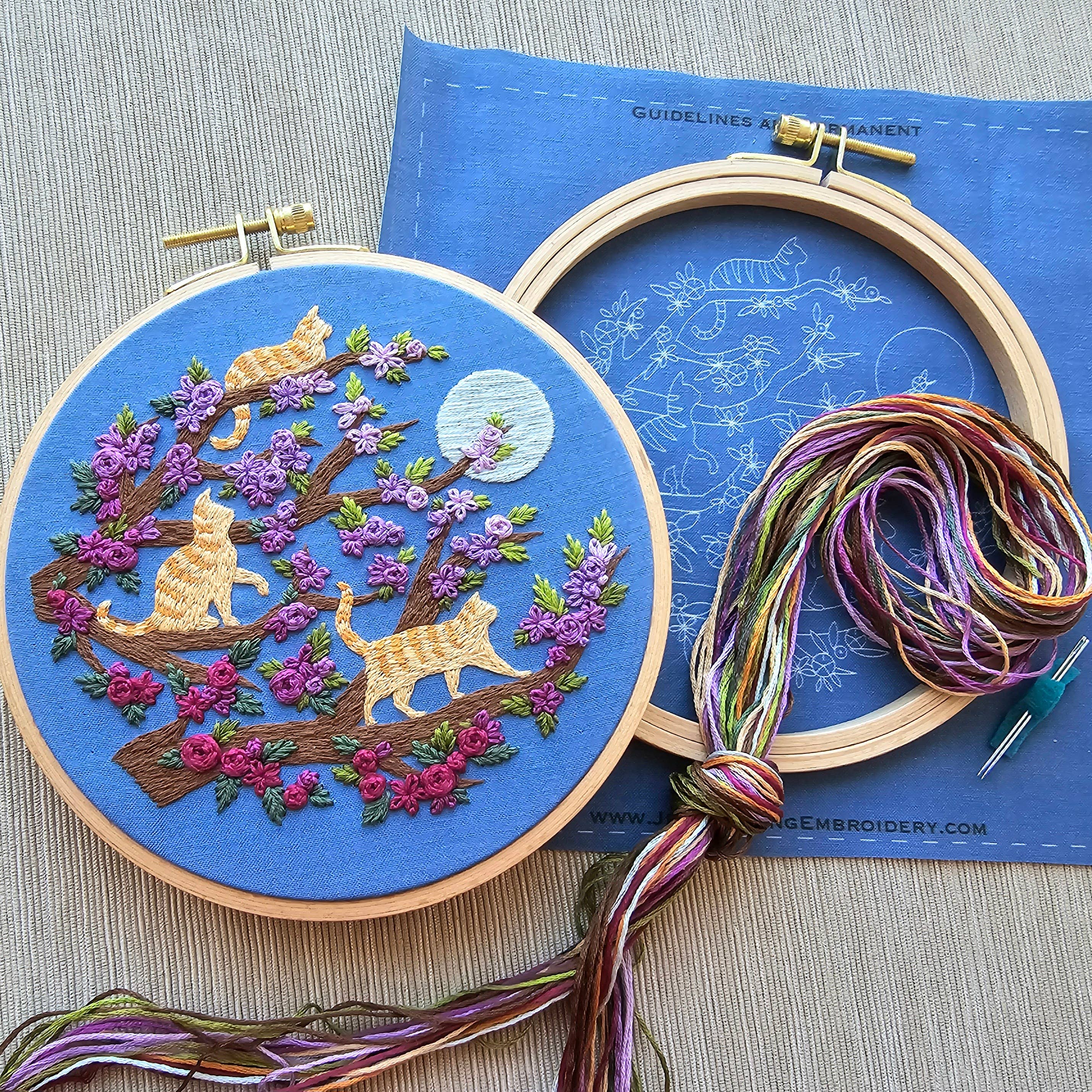 Kit de broderie Cats & Full Moon