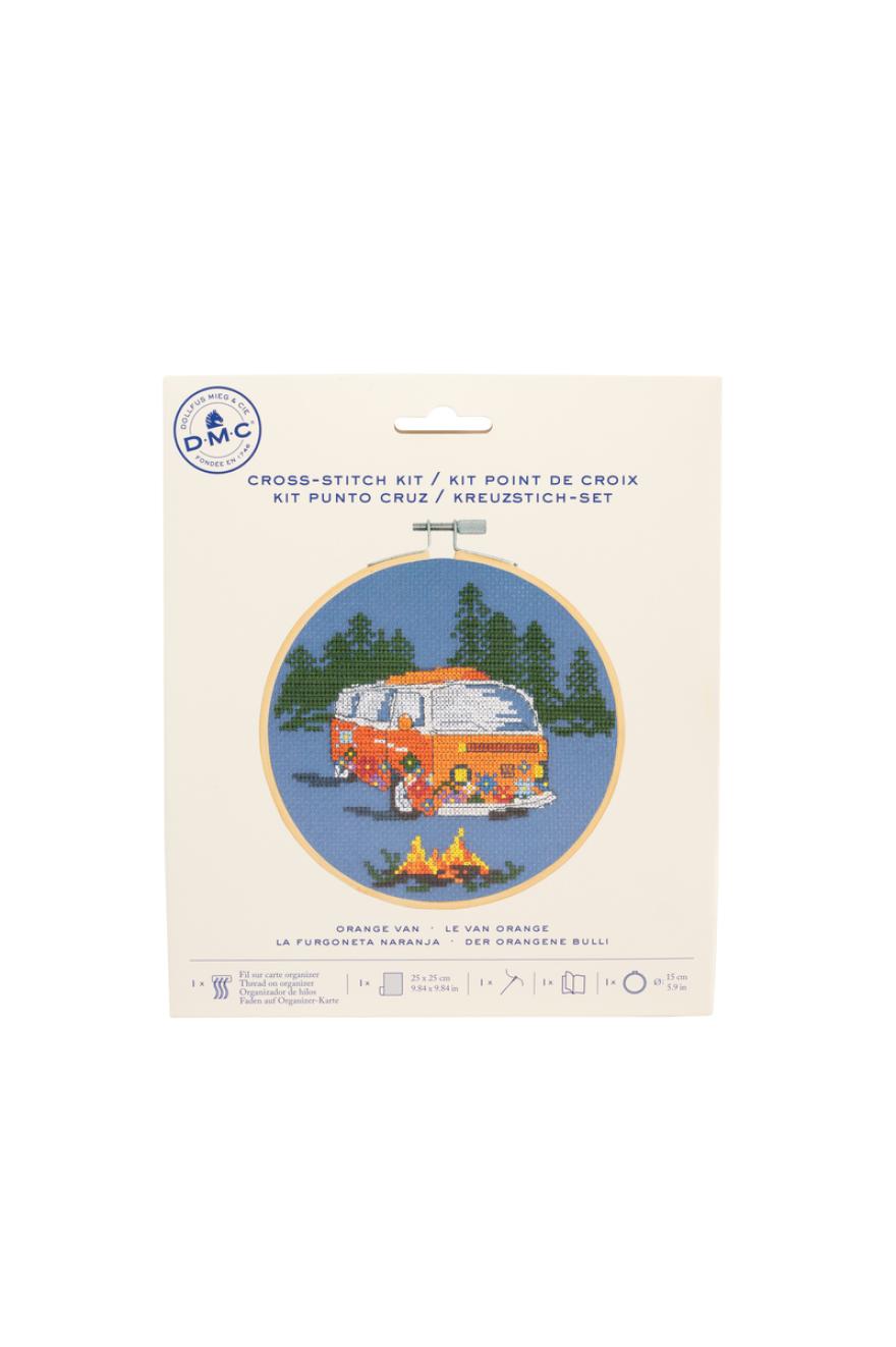 Le van orange - Kit point de croix
