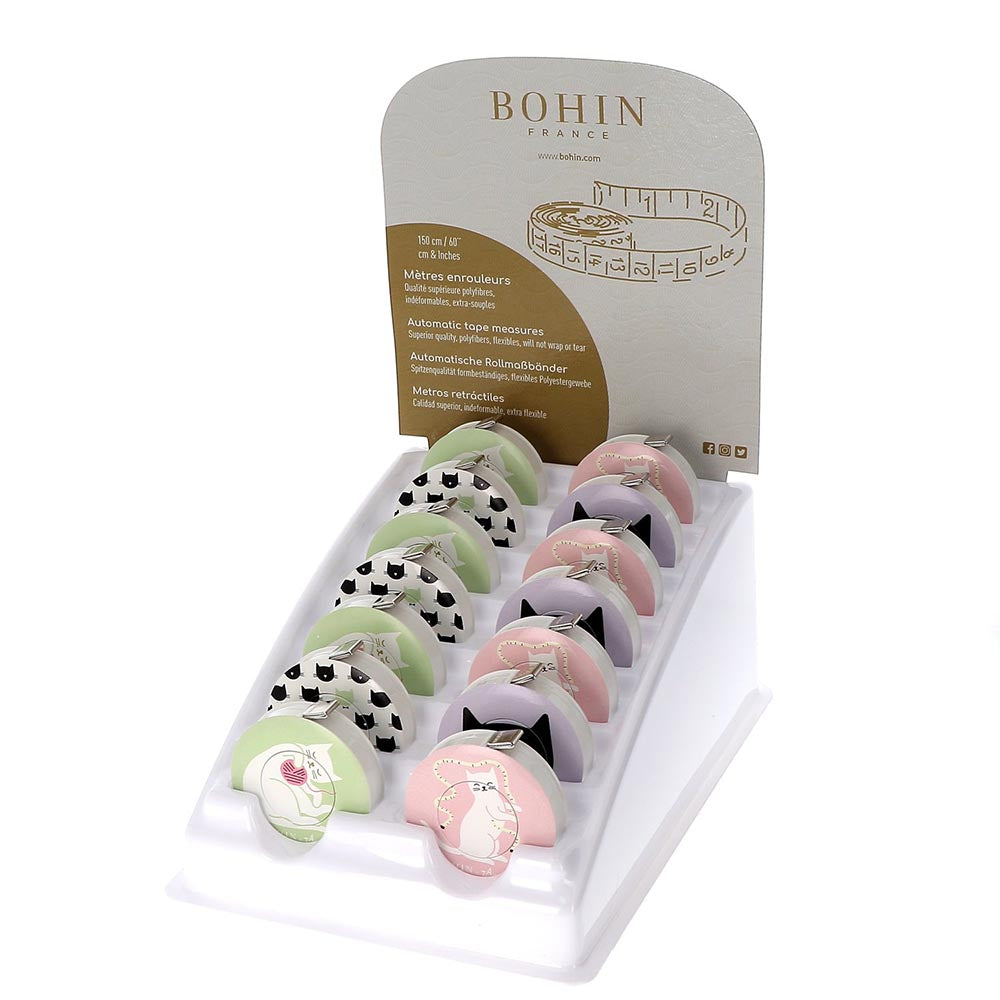 Mètre Ruban Enrouleur Bohin collection "Cat"