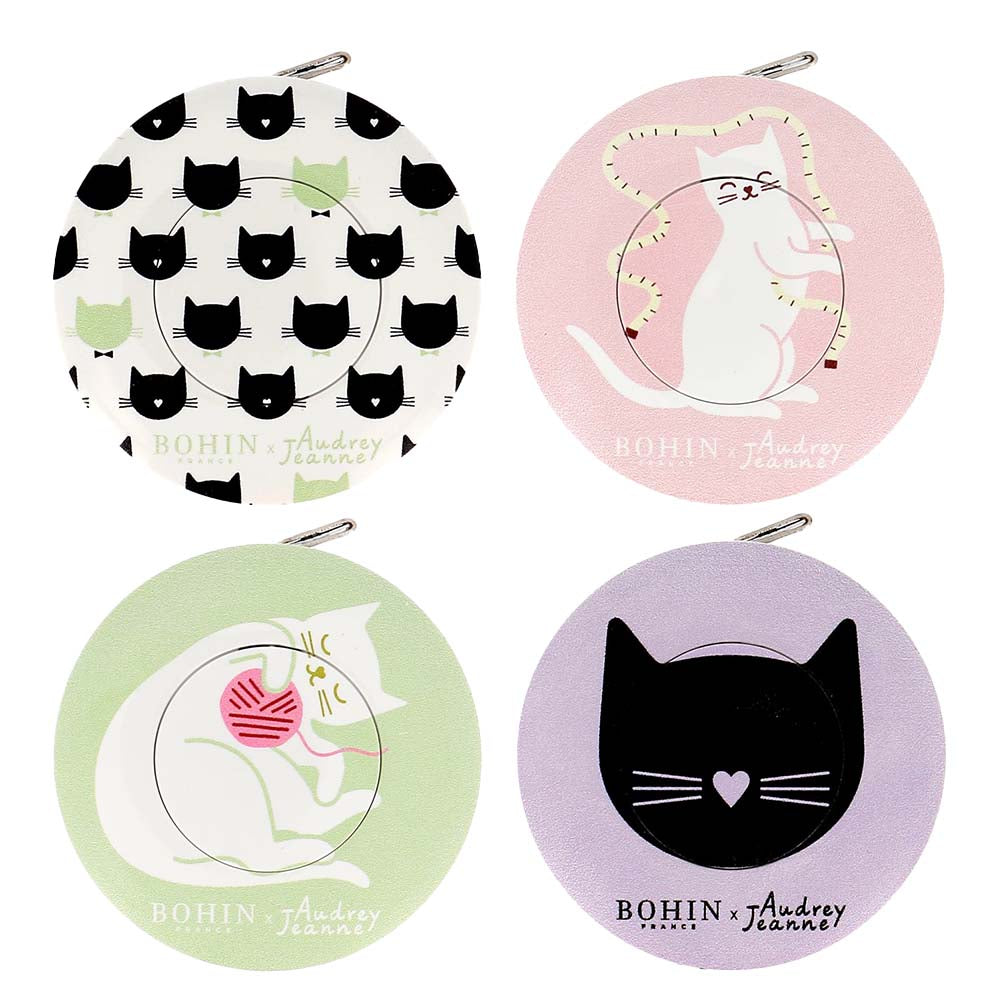 Mètre Ruban Enrouleur Bohin collection "Cat"