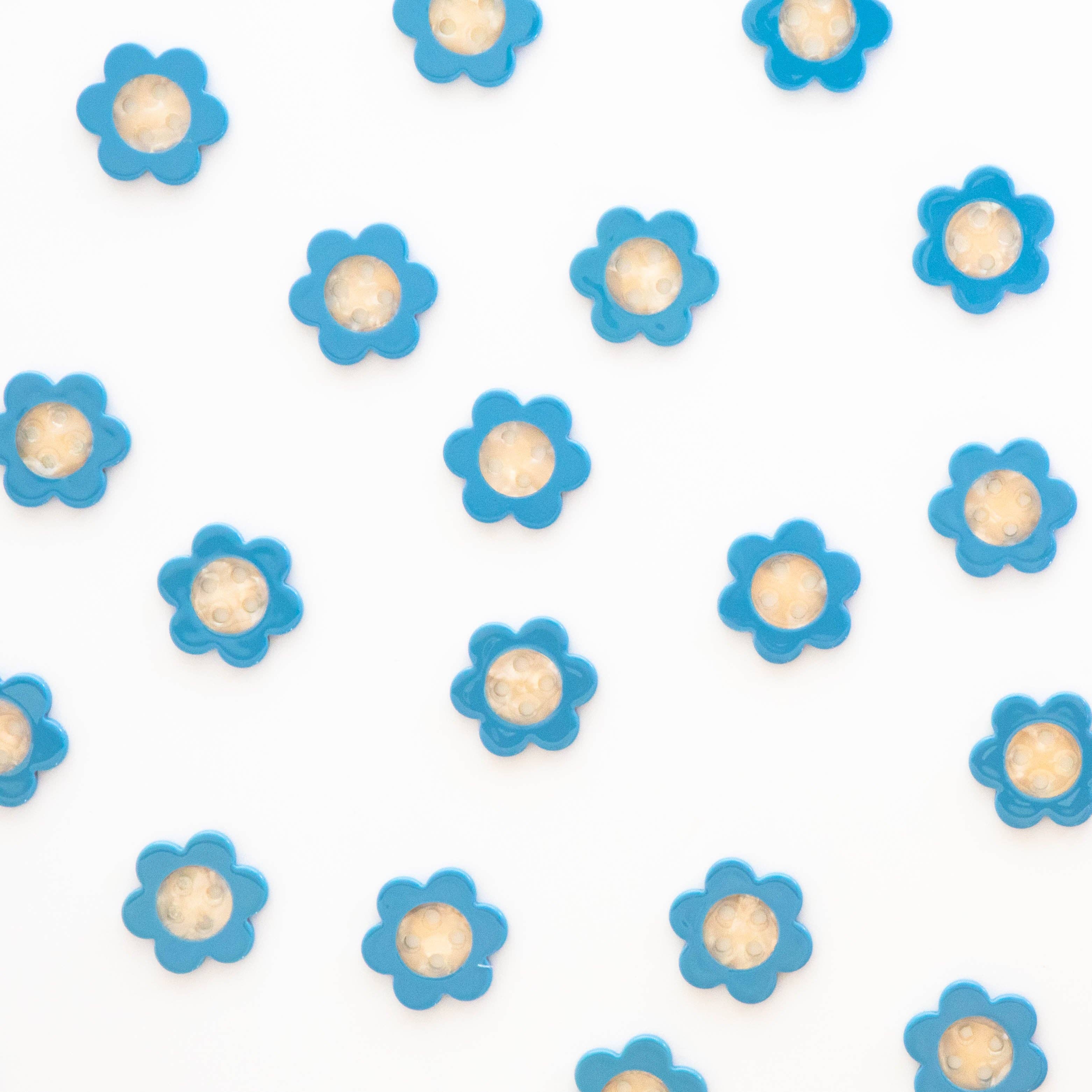 Grands boutons marguerite bleue de 25 mm