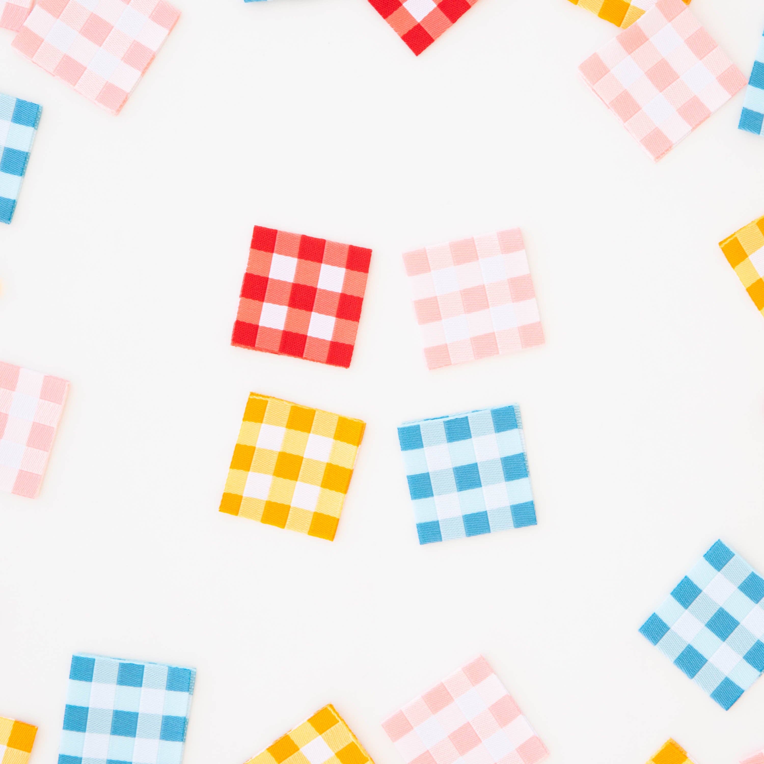 Gingham Multipack - Étiquettes tissées à coudre pour vêtements et couettes