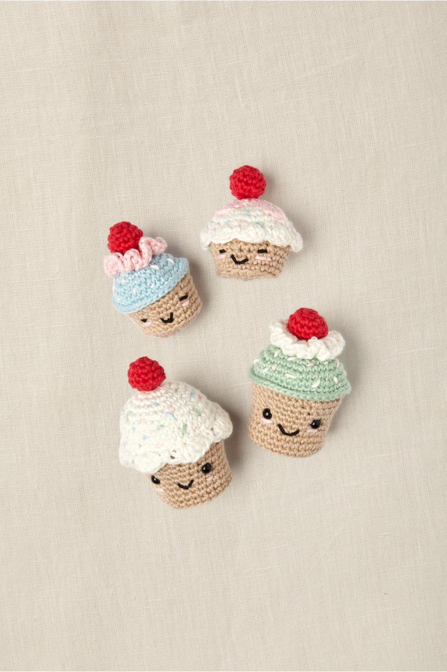 Kit Amigurumi - Cupcakes cerises