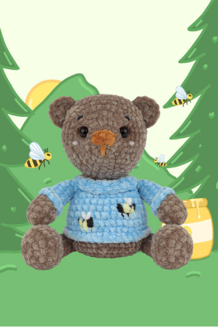 Kit Amigurumi chenille - l'ours rêveur