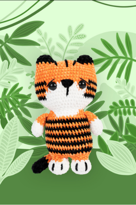 Kit Amigurumi chenille - le tigre rayures