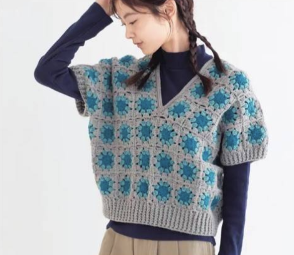 Dressing en granny square au crochet