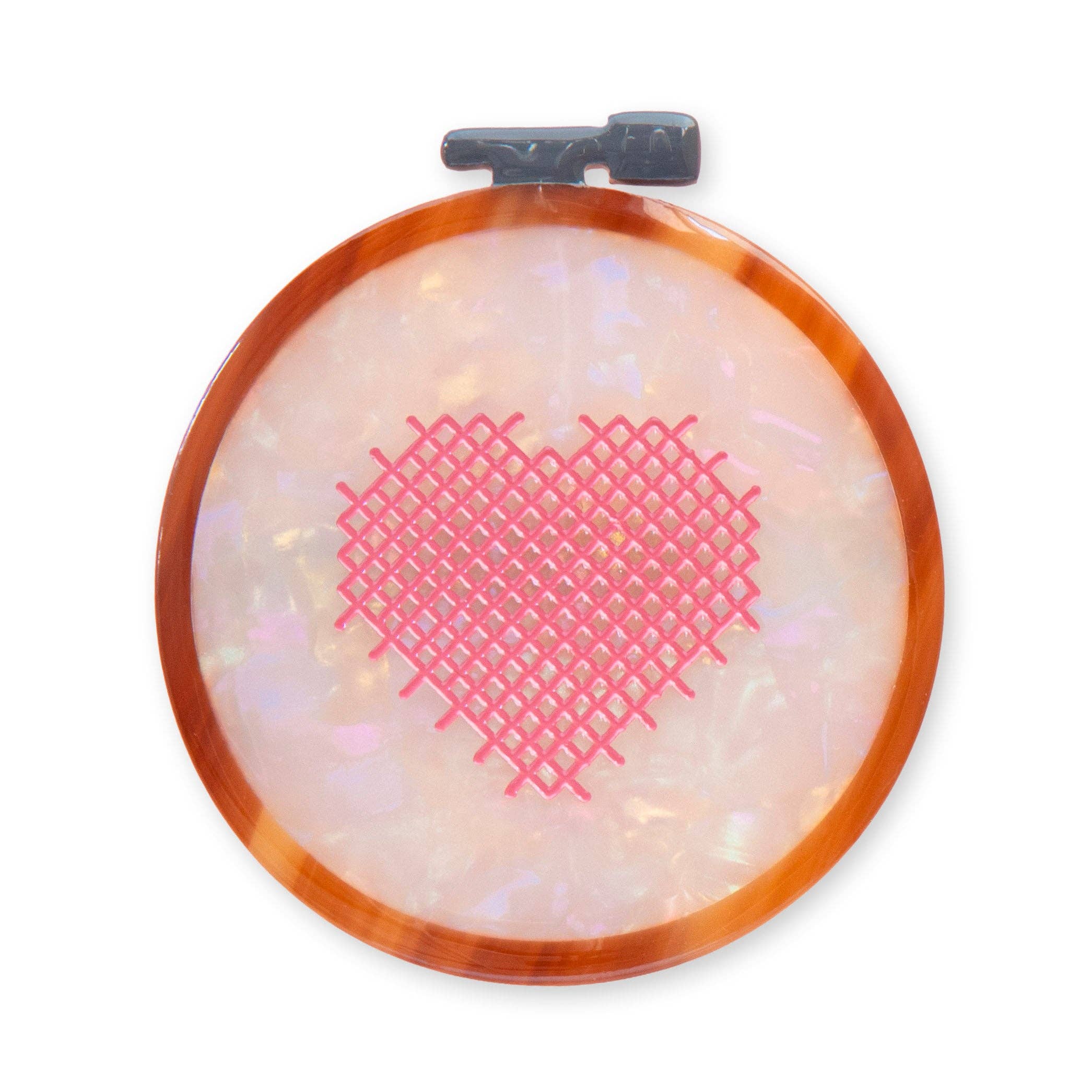 Barrette à clip pour cheveux - cerceau de broderie au point de croix