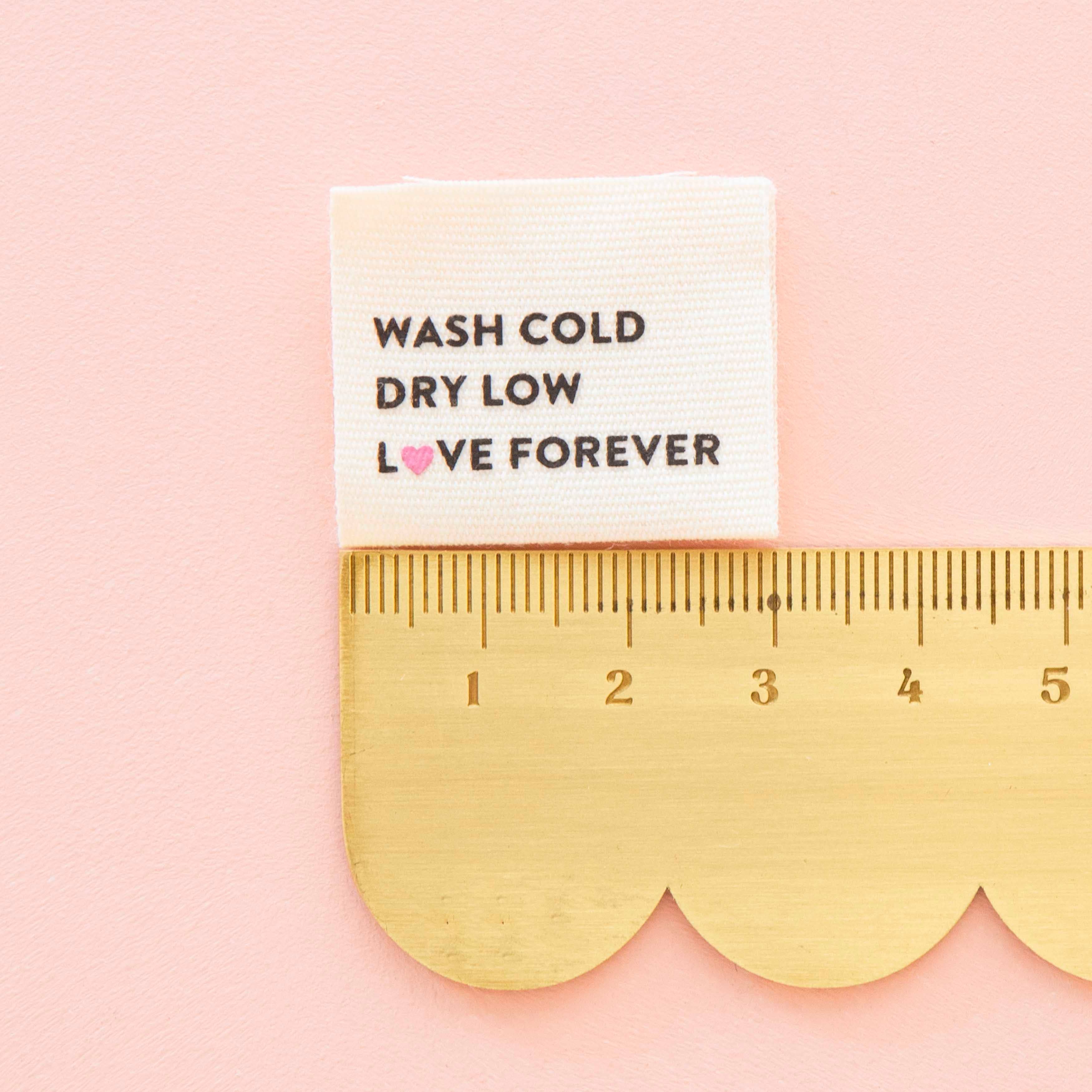 Étiquettes en coton bio - Lavage à froid, séchage doux