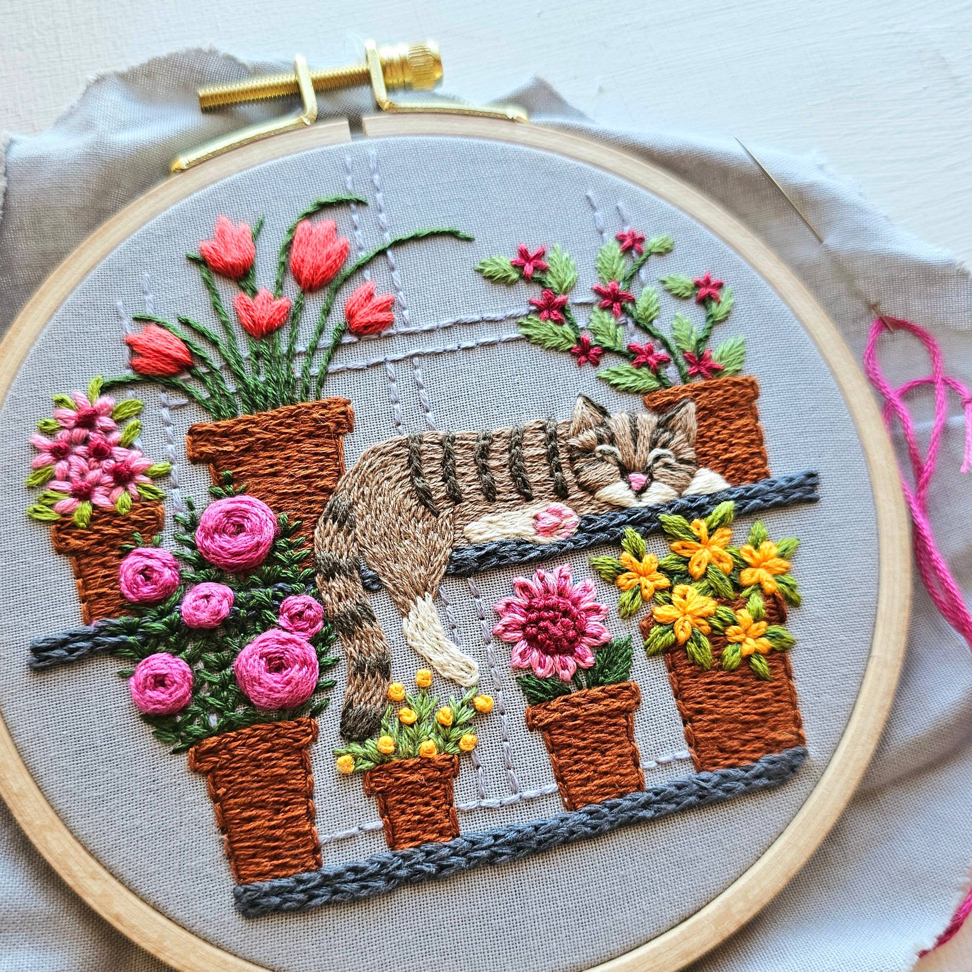 Kit de broderie Sieste avec des fleurs