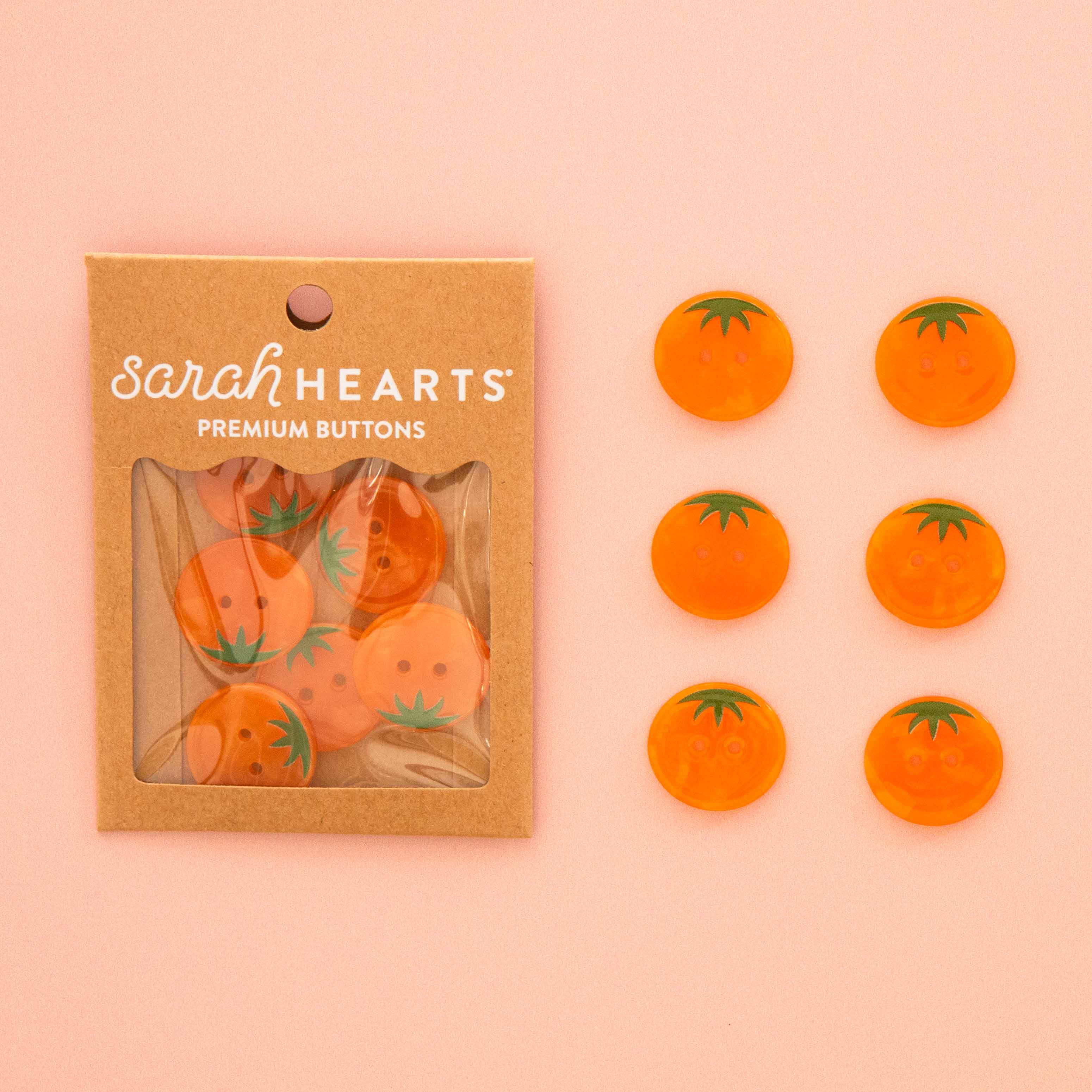 Grand boutons Tomate ancienne orange — 25 mm