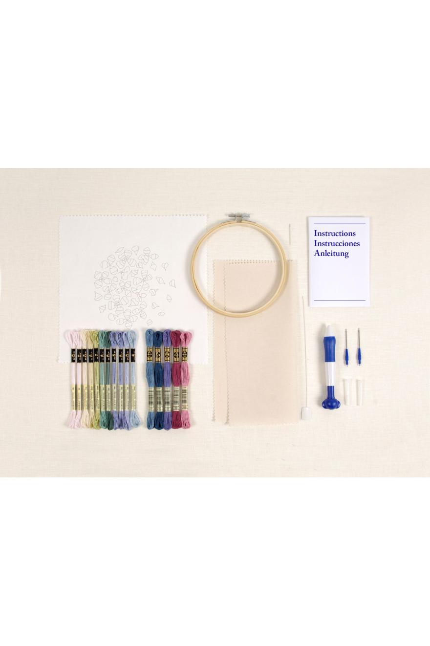 Pétales d'Hortensia - Kit de punch needle