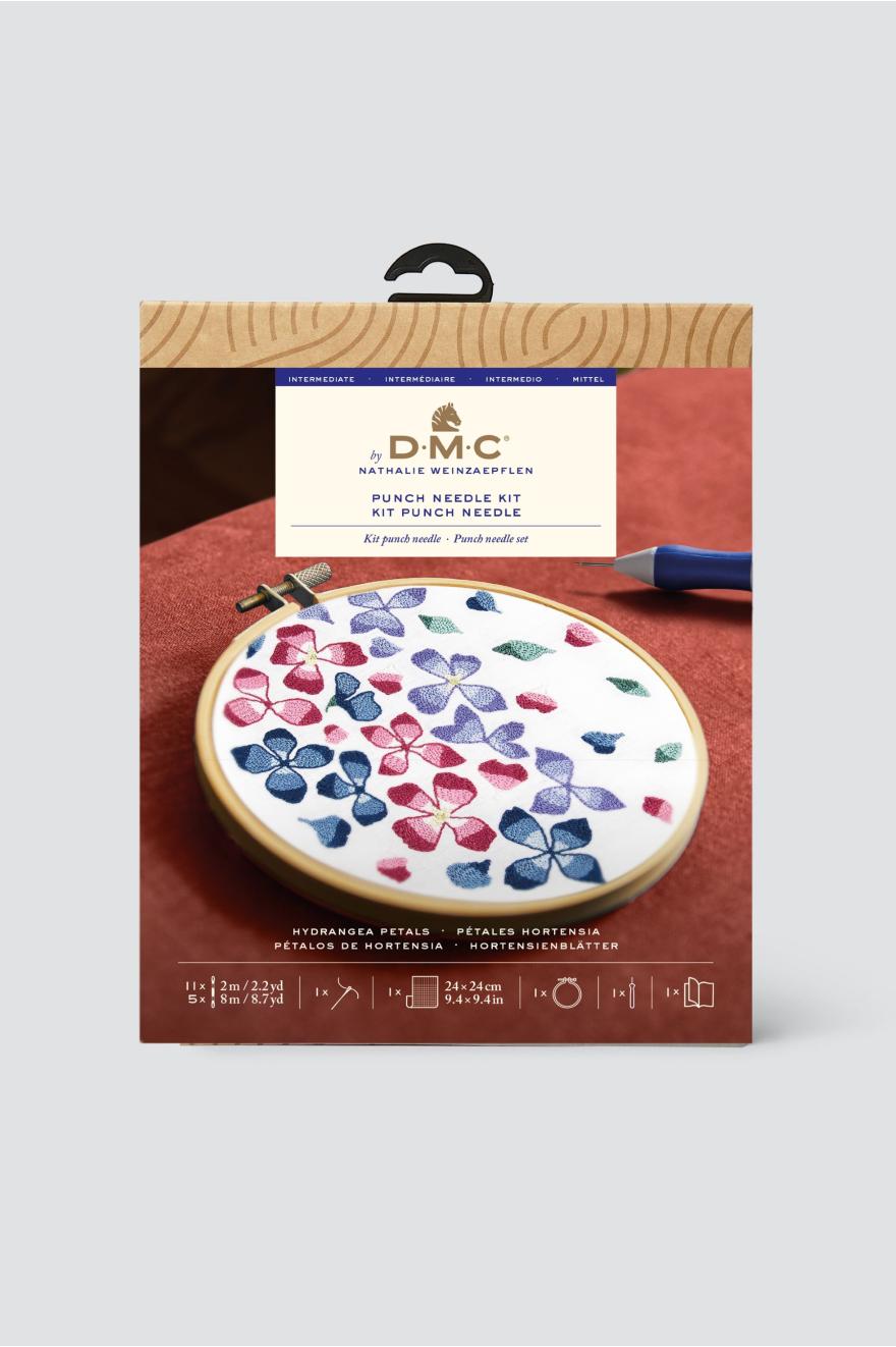 Pétales d'Hortensia - Kit de punch needle