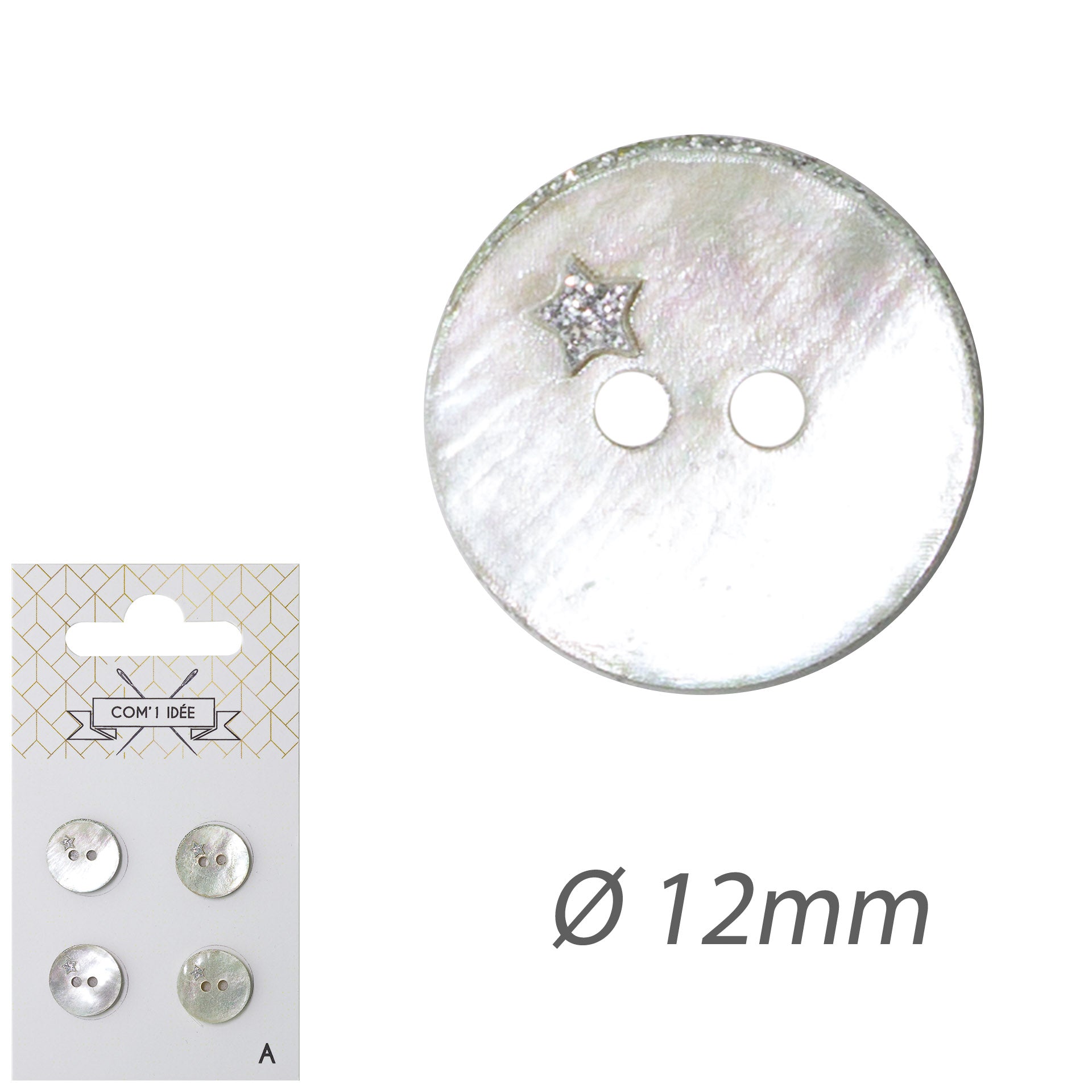 Boutons nacrés et pailletés